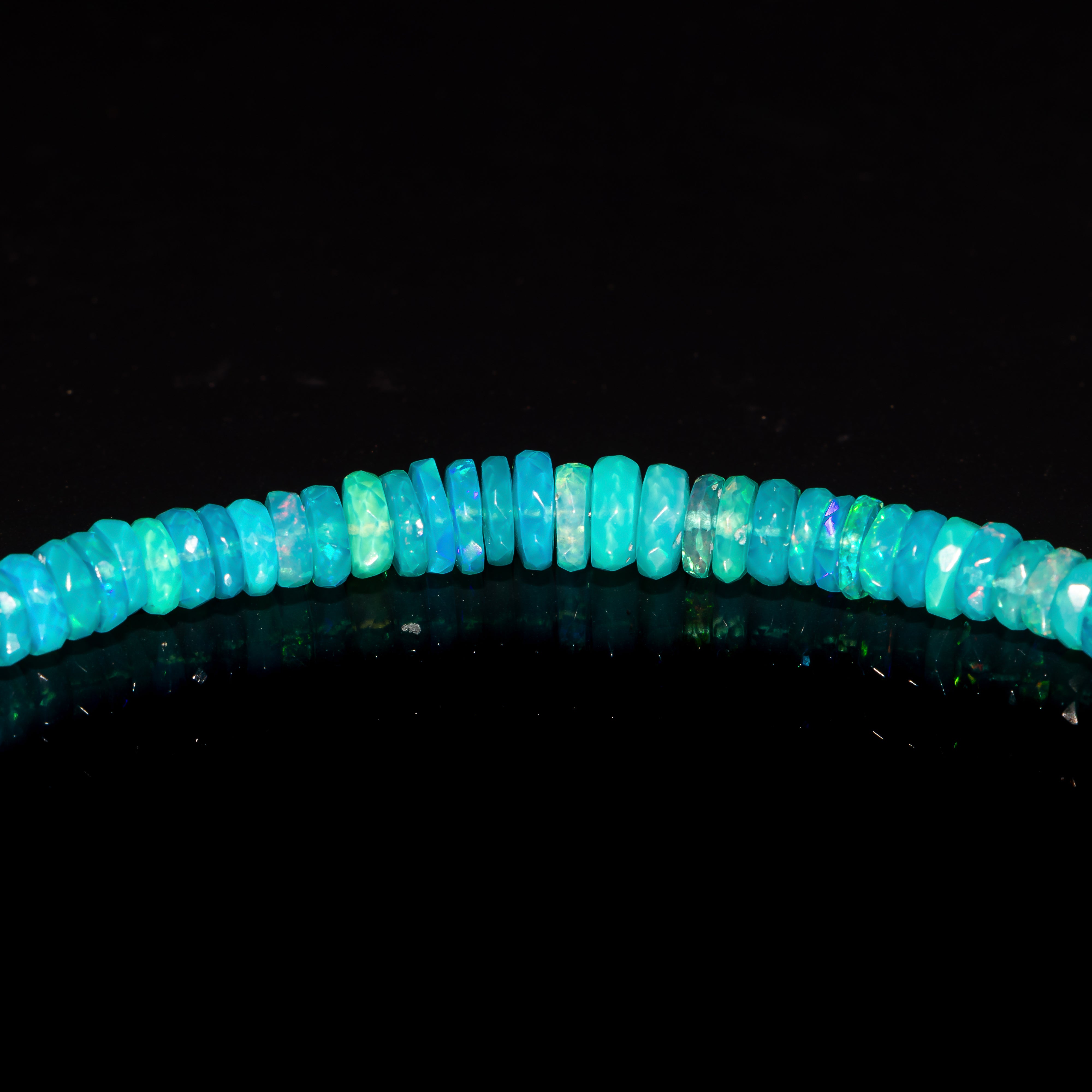 4-6mm Paraiba Opal Faceted Tyre Gemstone Center Drill Beads TGS-4604