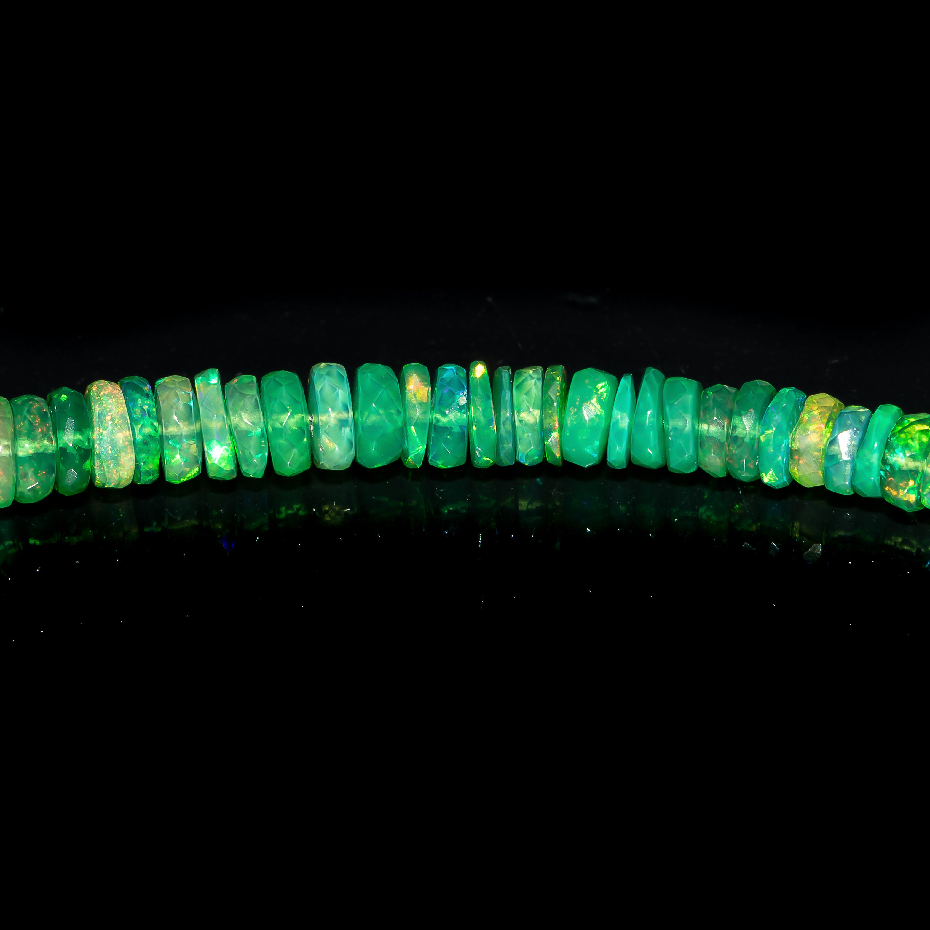 4-6 mm Green Opal Faceted Tyre Shape Gemstone Jewelry Making Beads TGS-4605
