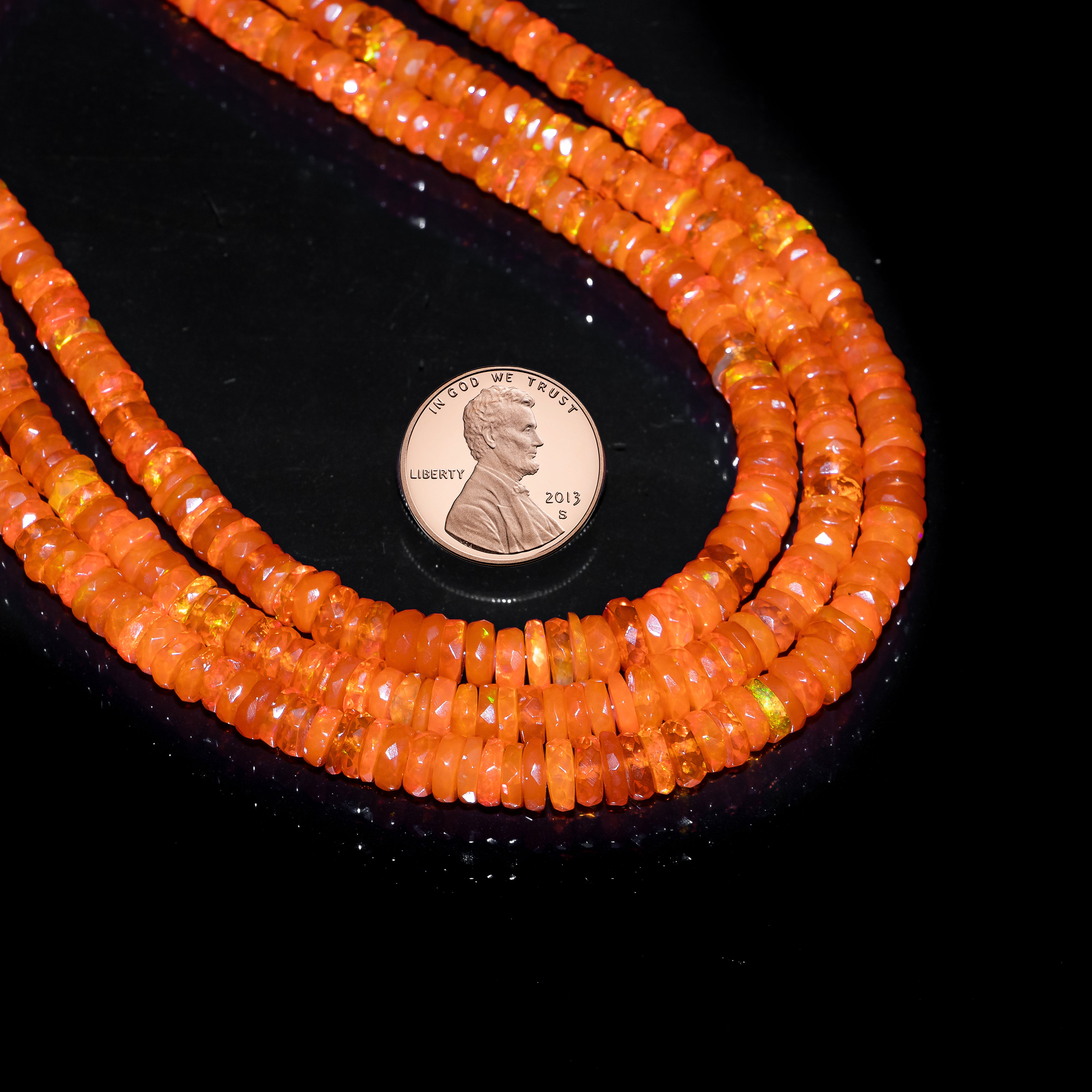 4-6 mm Loose Fire Orange opal faceted tyre Shape Gemstone beads TGS-4606