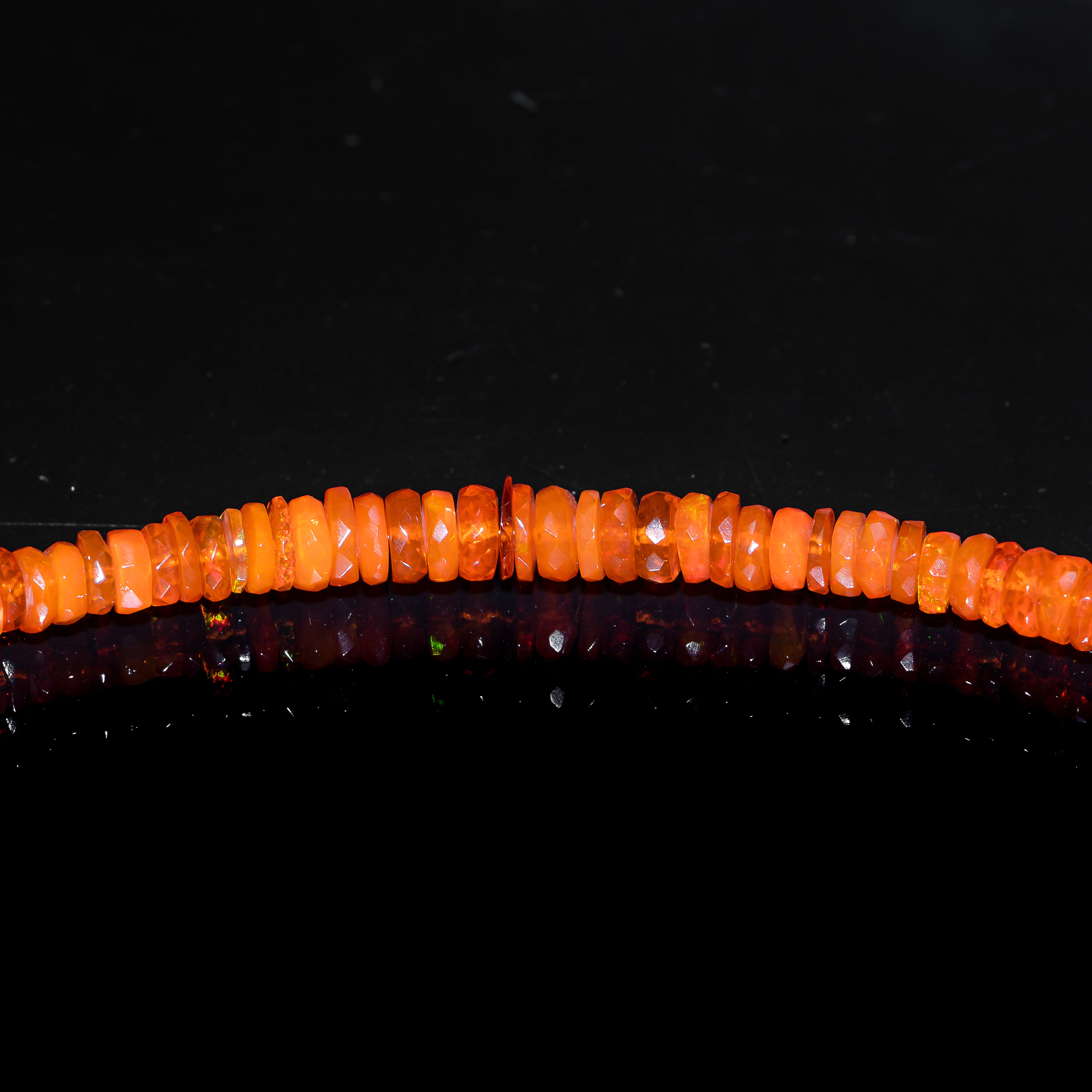 4-6 mm Loose Fire Orange opal faceted tyre Shape Gemstone beads TGS-4606
