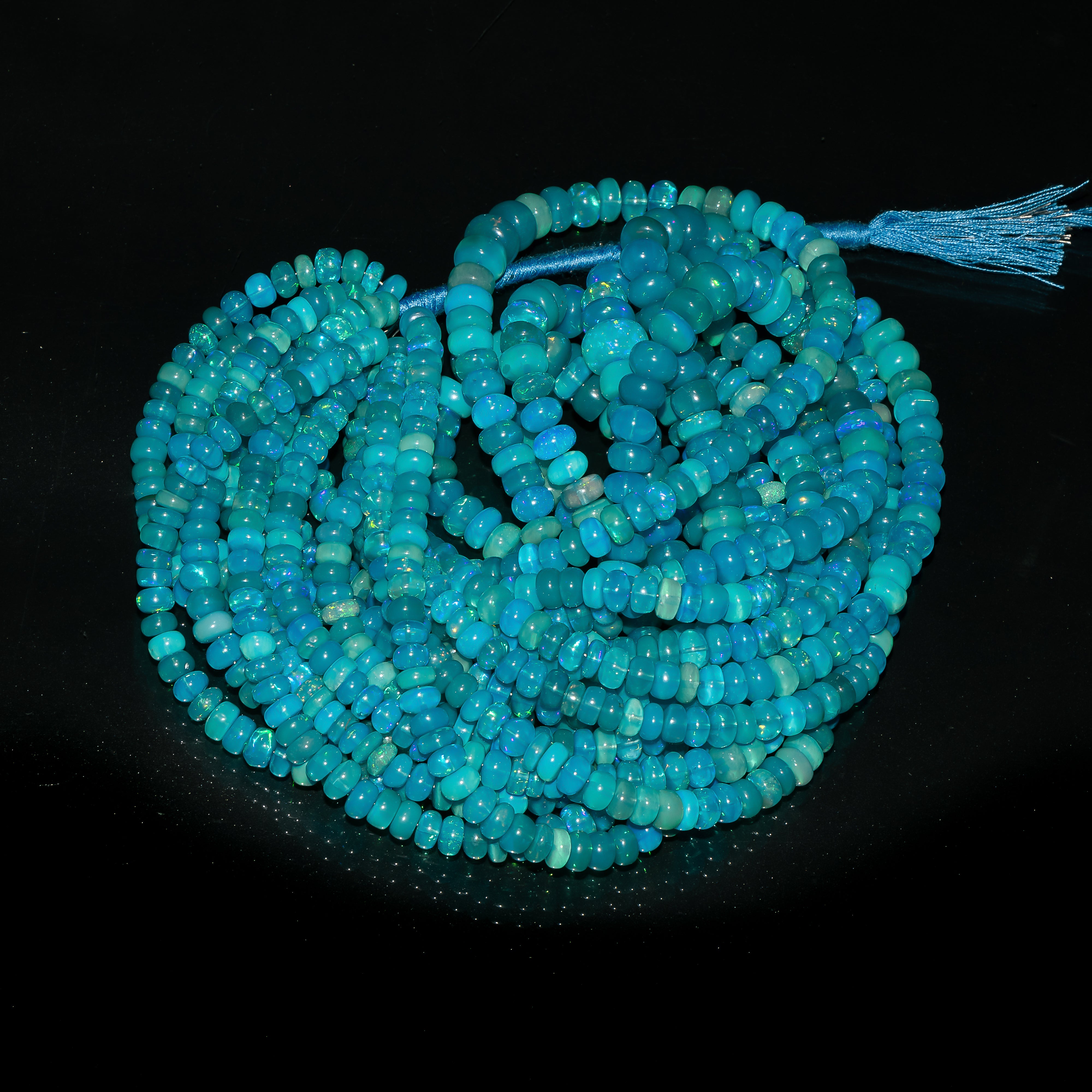 Paraiba Opal 5.5-8 mm Smooth Rondelle Shape Beads For Jewelry TGS-4643
