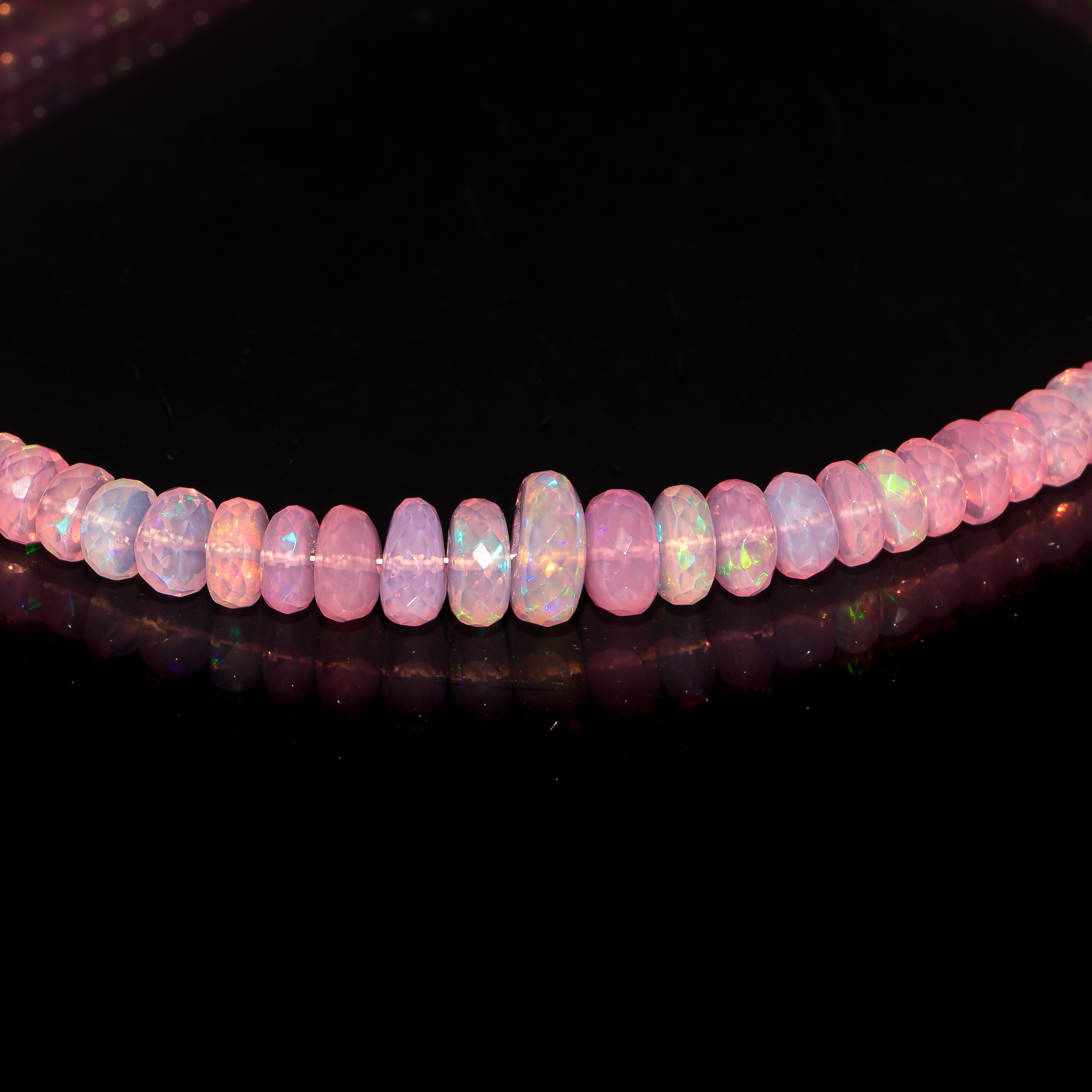 4-7 mm Big Size Pink Ethiopian Fire Opal Faceted Rondelle Beads TGS-4640
