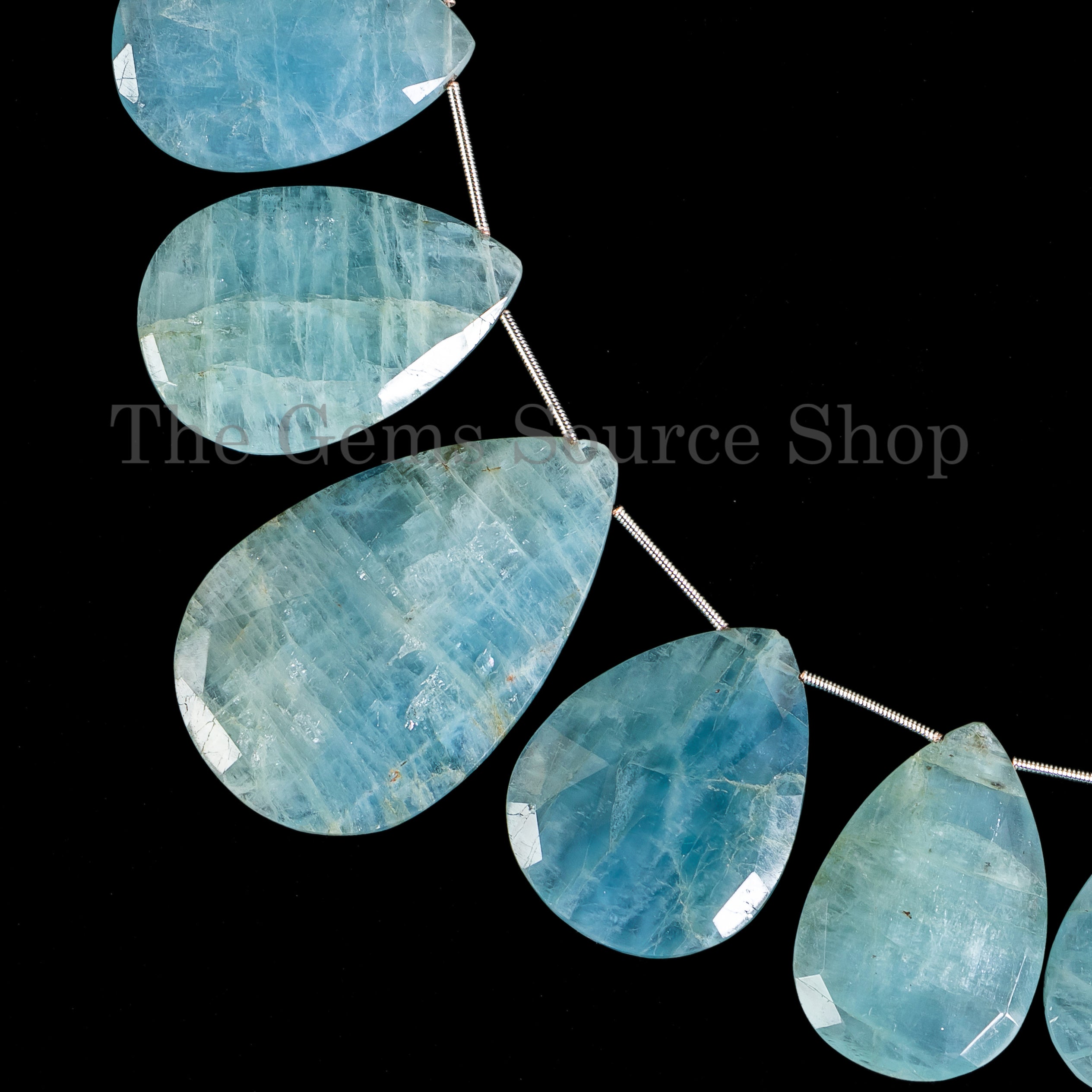 AAA Quality Big size aquamarine faceted pear shape beads TGS-4843
