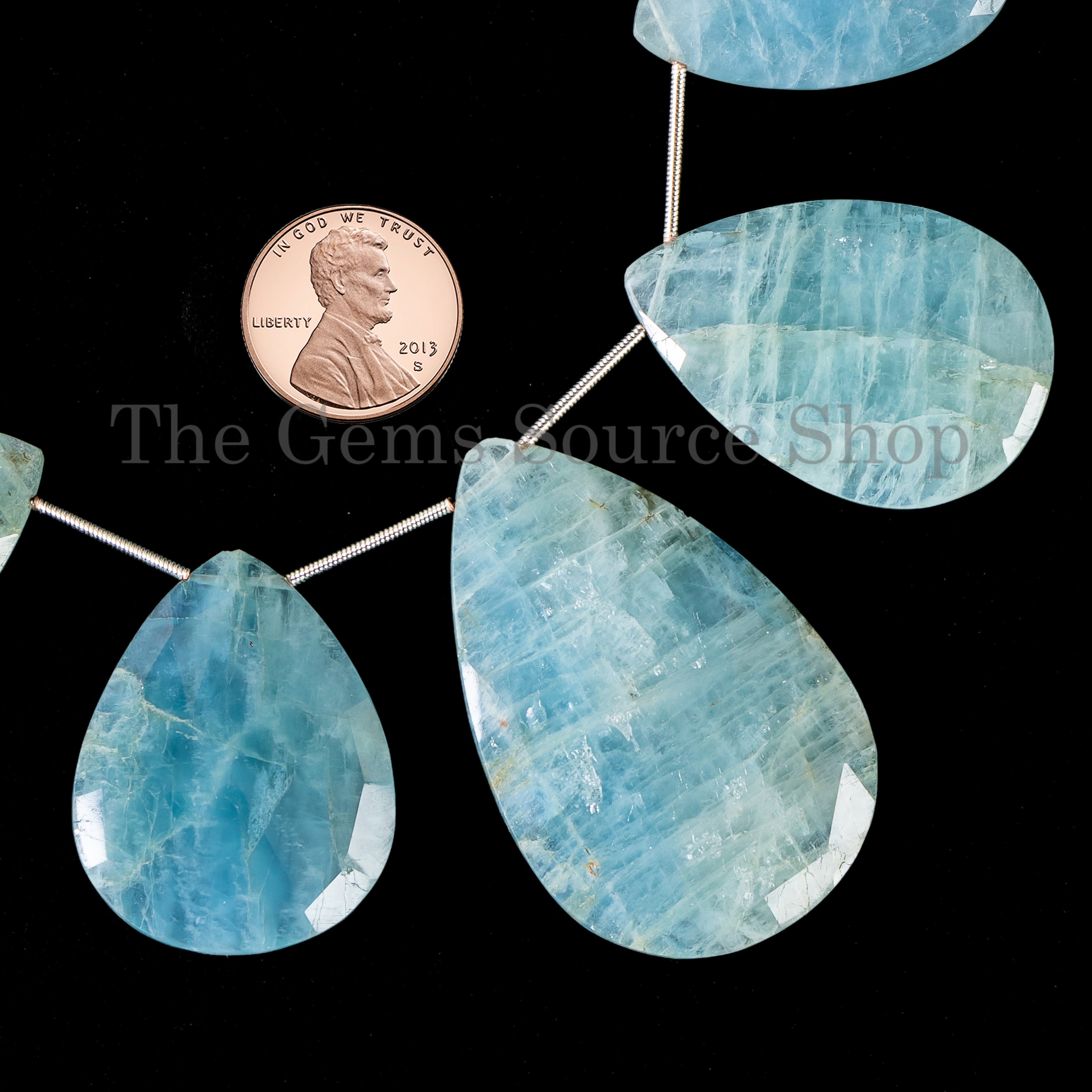 AAA Quality Big size aquamarine faceted pear shape beads TGS-4843