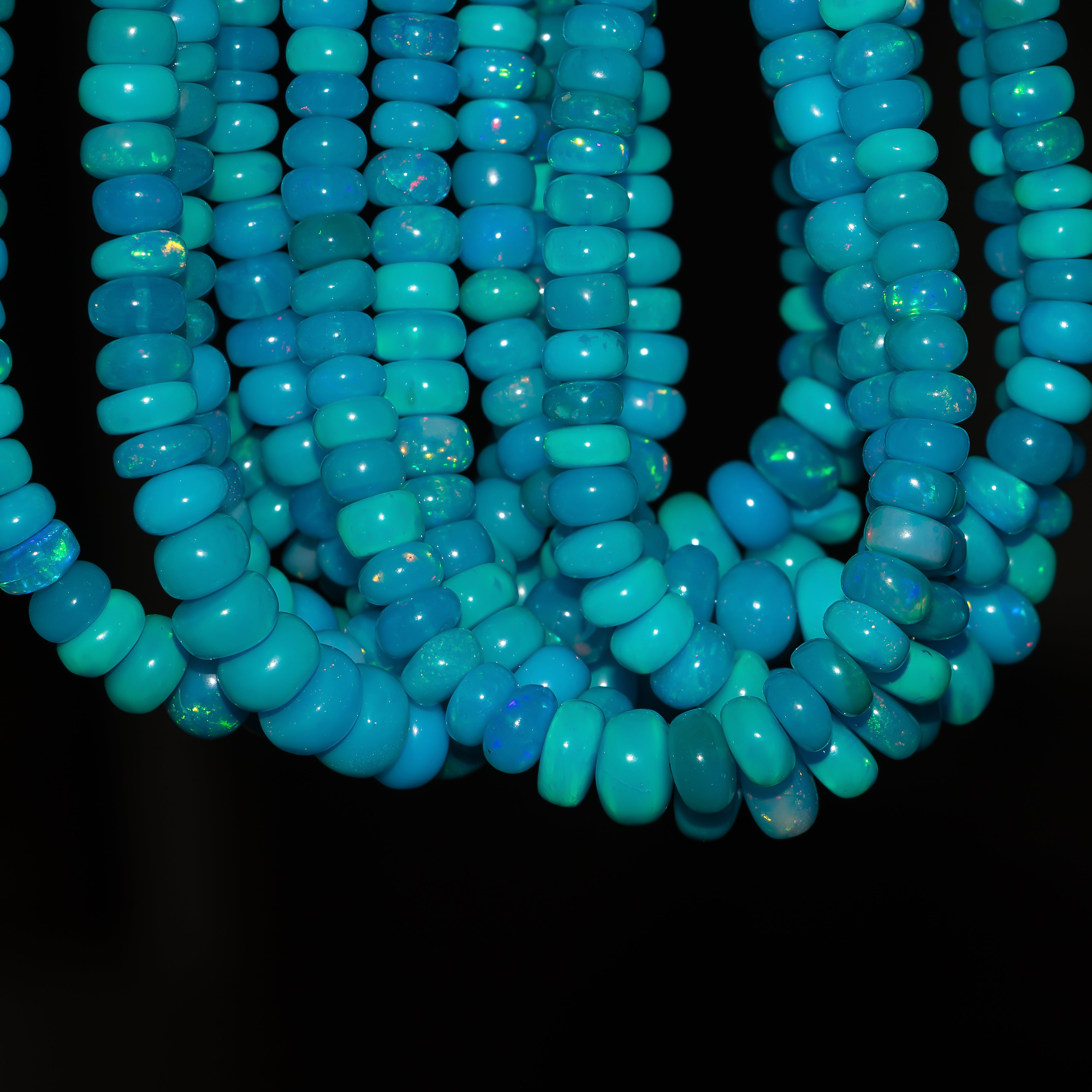Paraiba Opal 5.5-7.5 mm Plain Rondelle Shape Beads For Jewelry TGS-4642