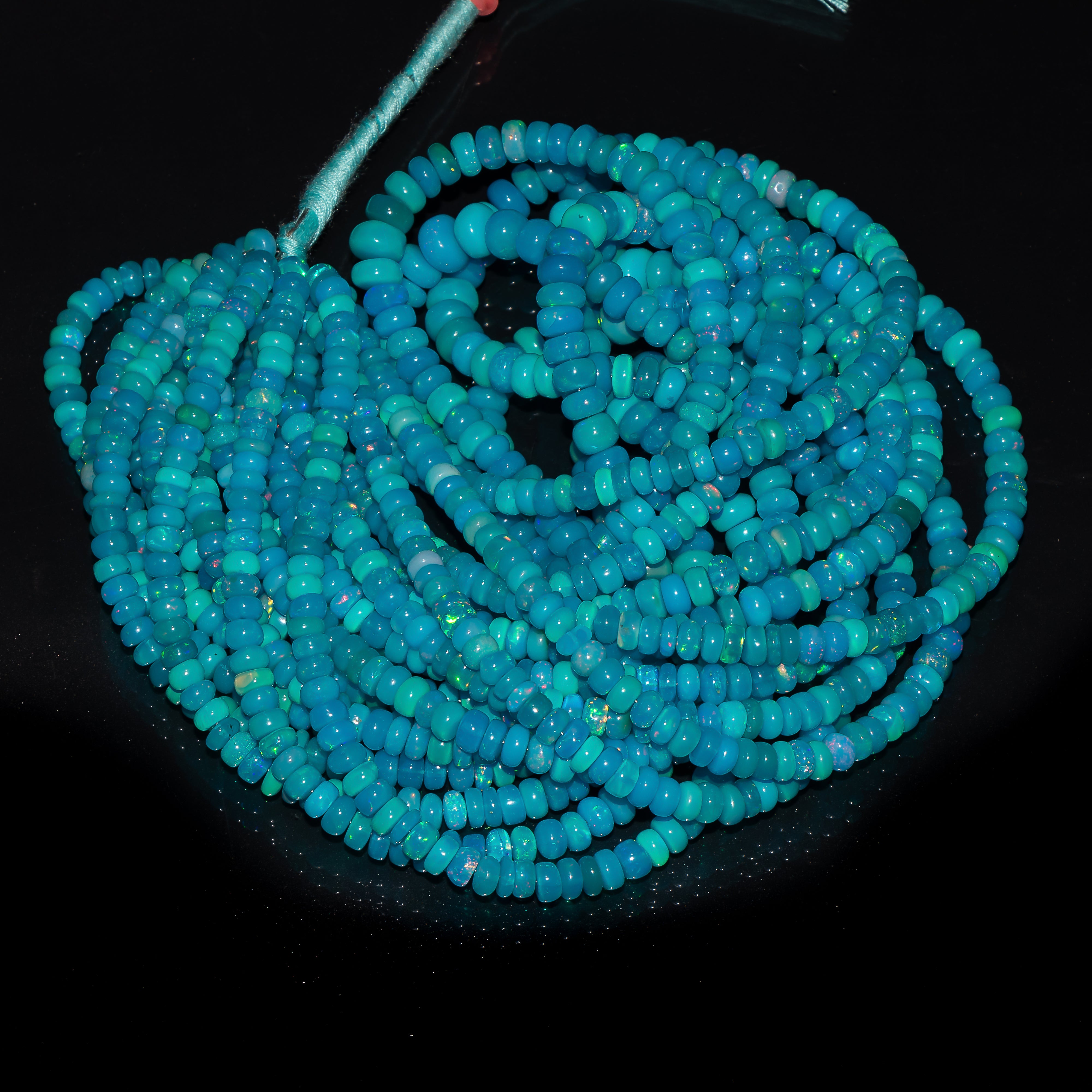 Paraiba Opal 5.5-7.5 mm Plain Rondelle Shape Beads For Jewelry TGS-4642