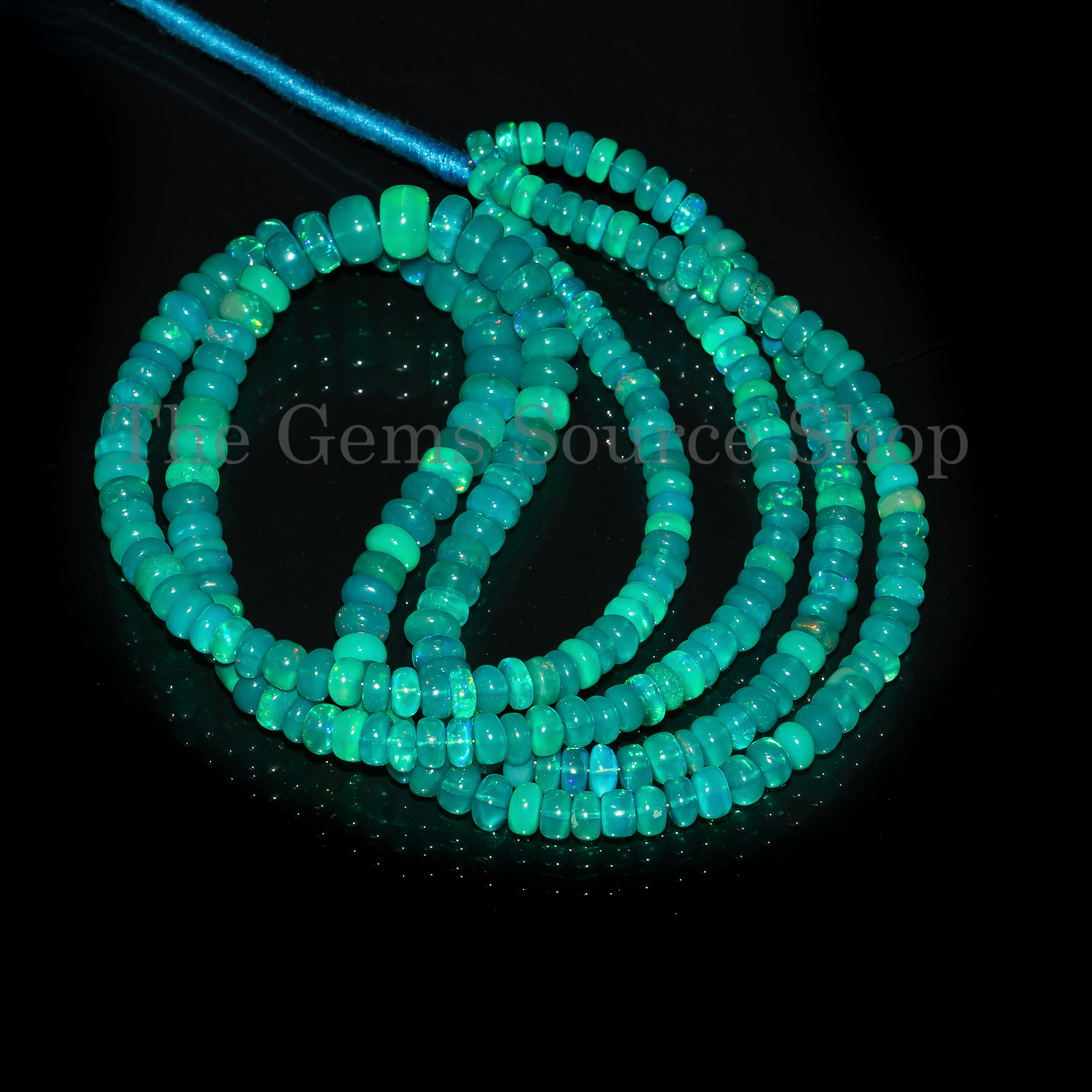 paraiba opal smooth rondelle beads TGS-4648