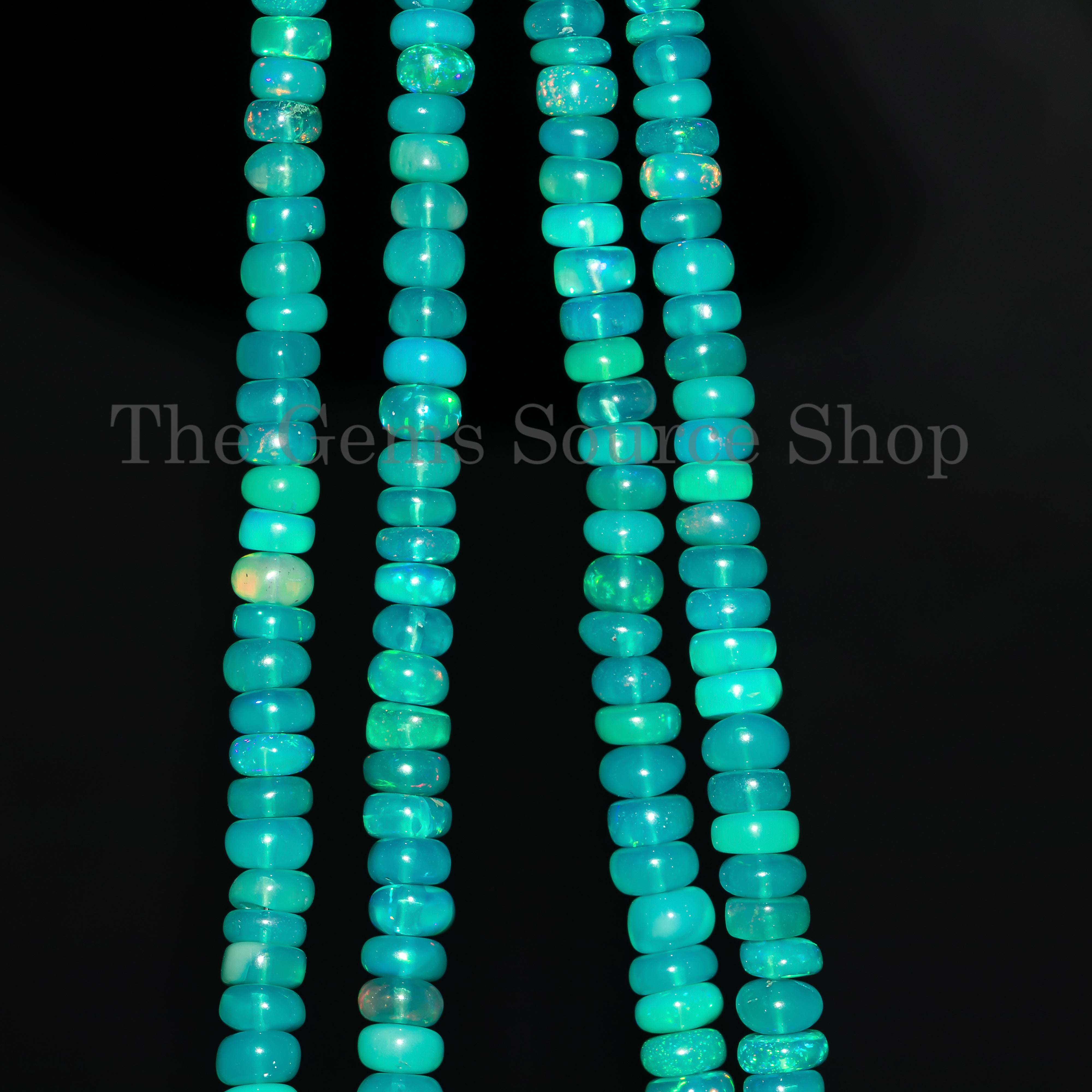 paraiba opal smooth rondelle beads TGS-4648