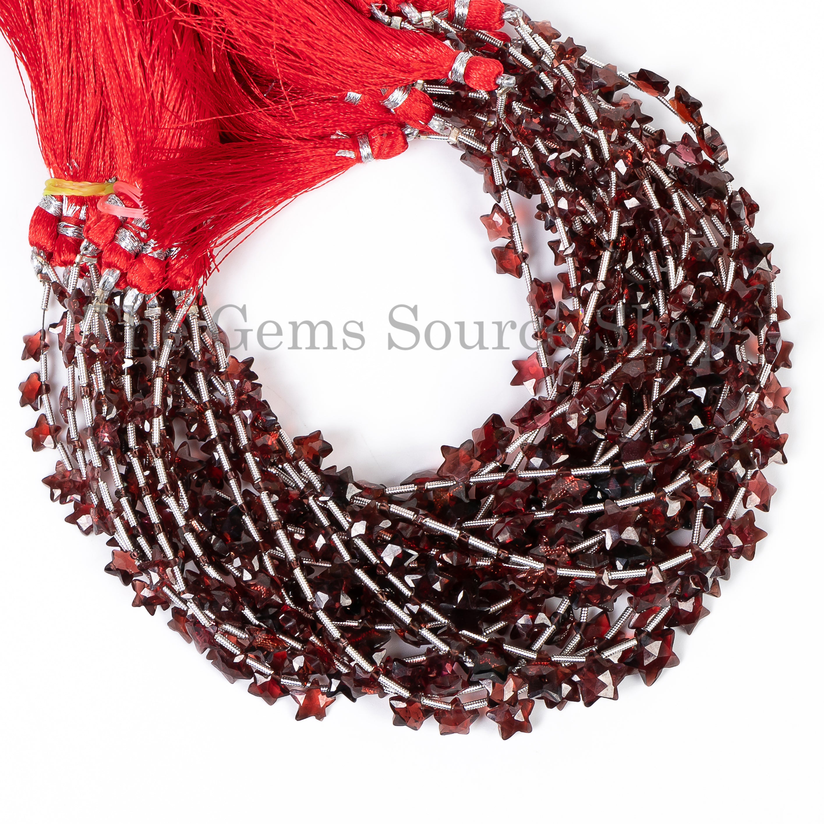 Mozambique Garnet Faceted Star Shape Beads TGS-4865