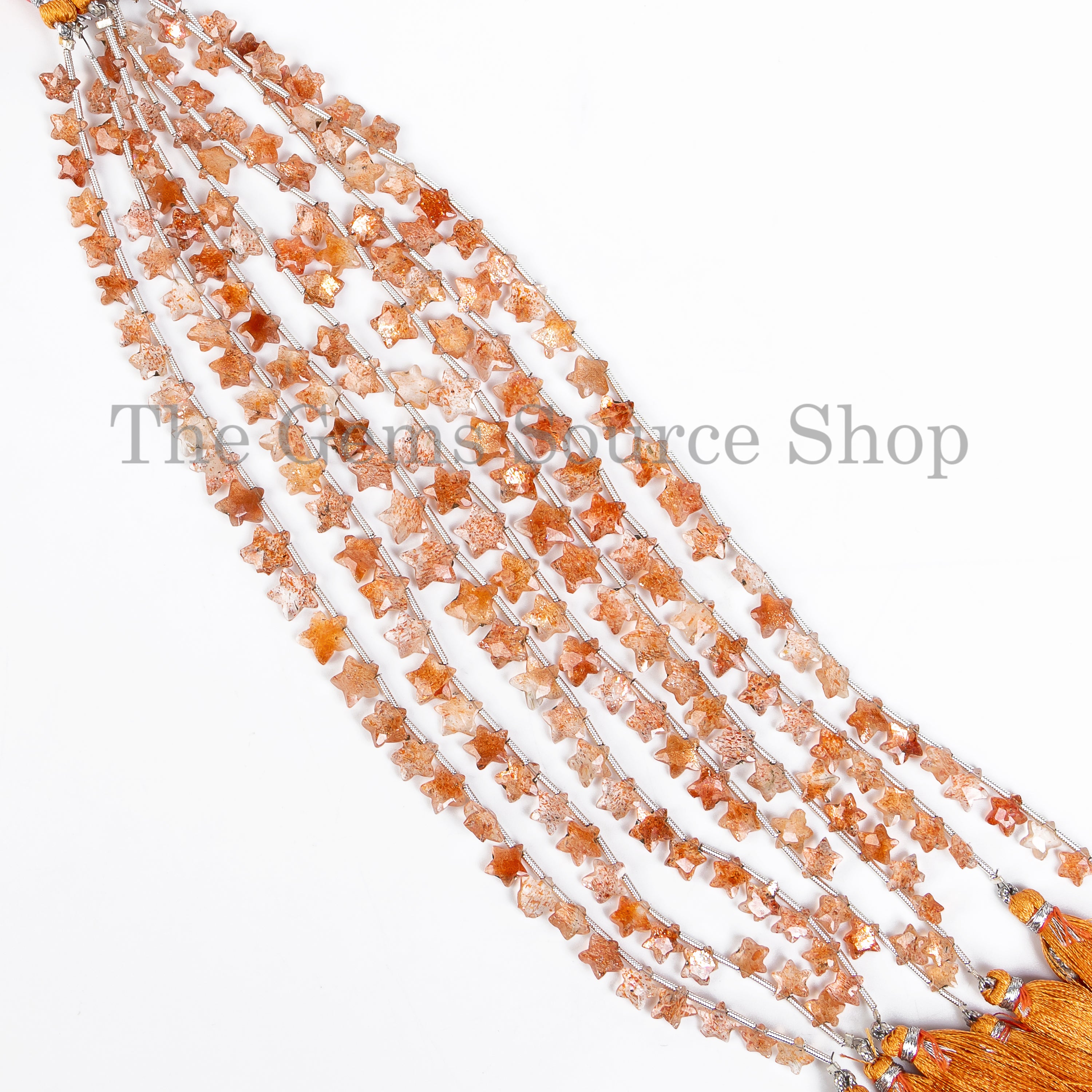Sunstone Faceted Star Shape Beads TGS-4866