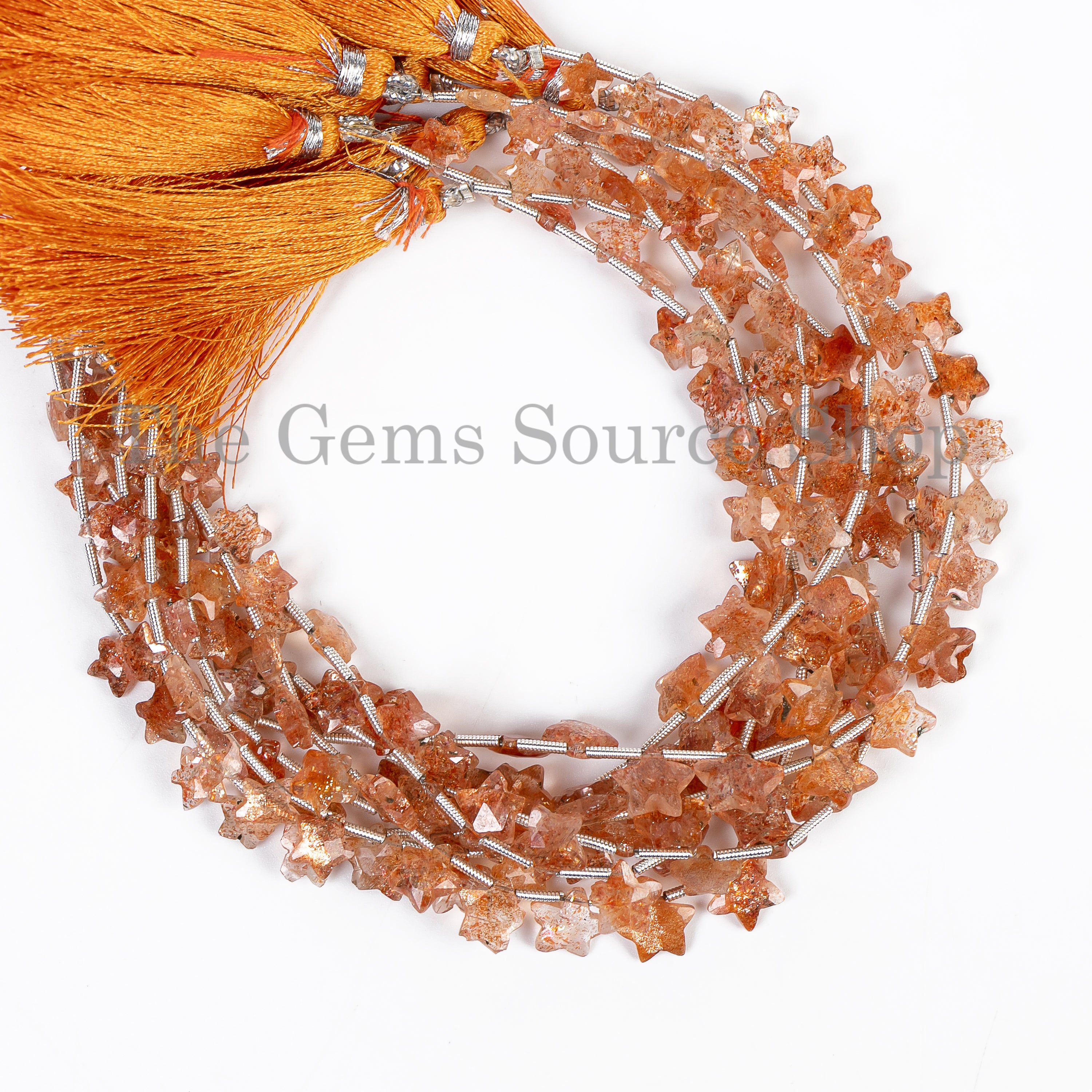 Sunstone Faceted Star Shape Beads TGS-4866