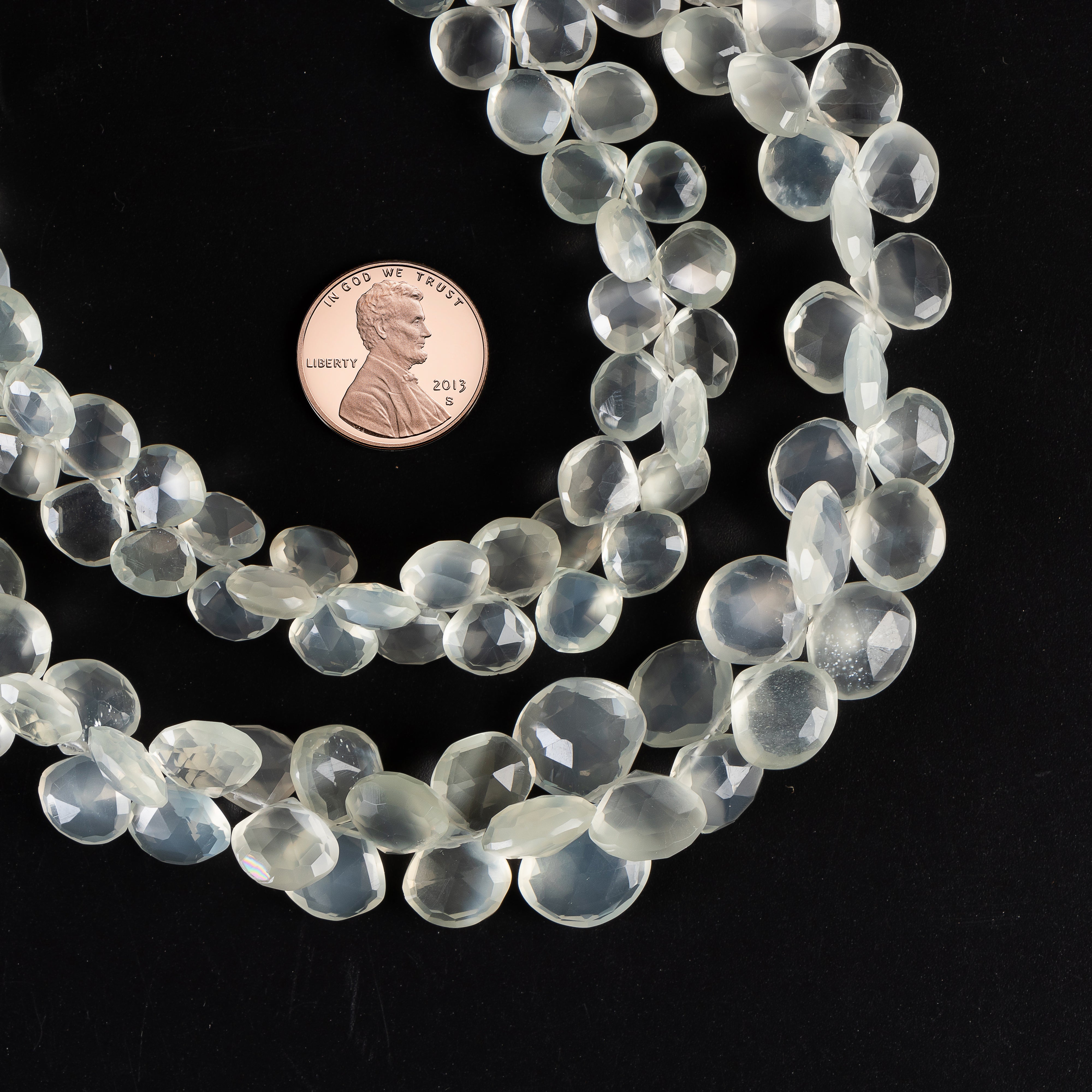 8-8.5 mm Ceylon Moonstone Faceted Heart Shape Beads TGS-4756
