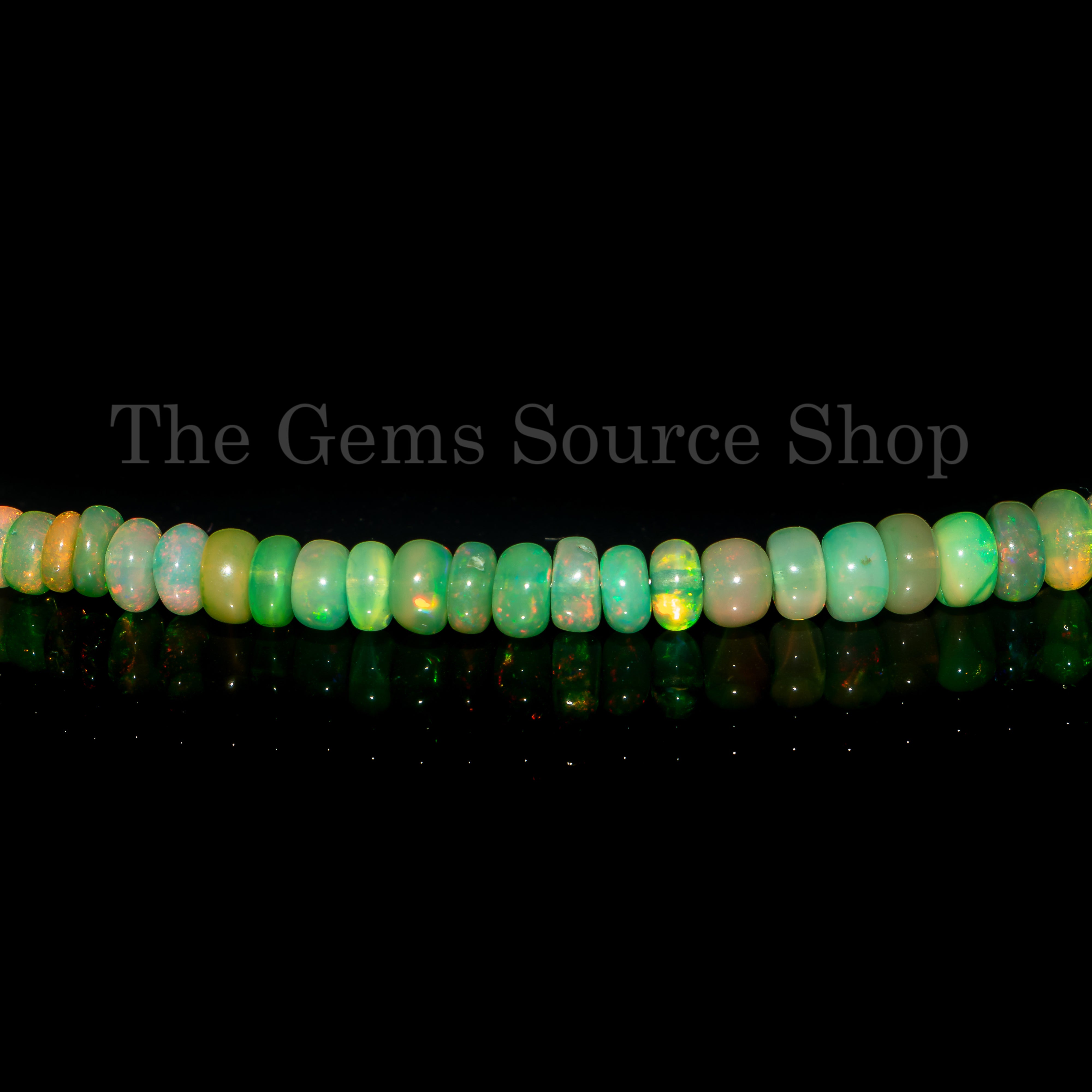 Light Green Opal Plain Gemstone 3-5 mm Rondelle Beads TGS-4652