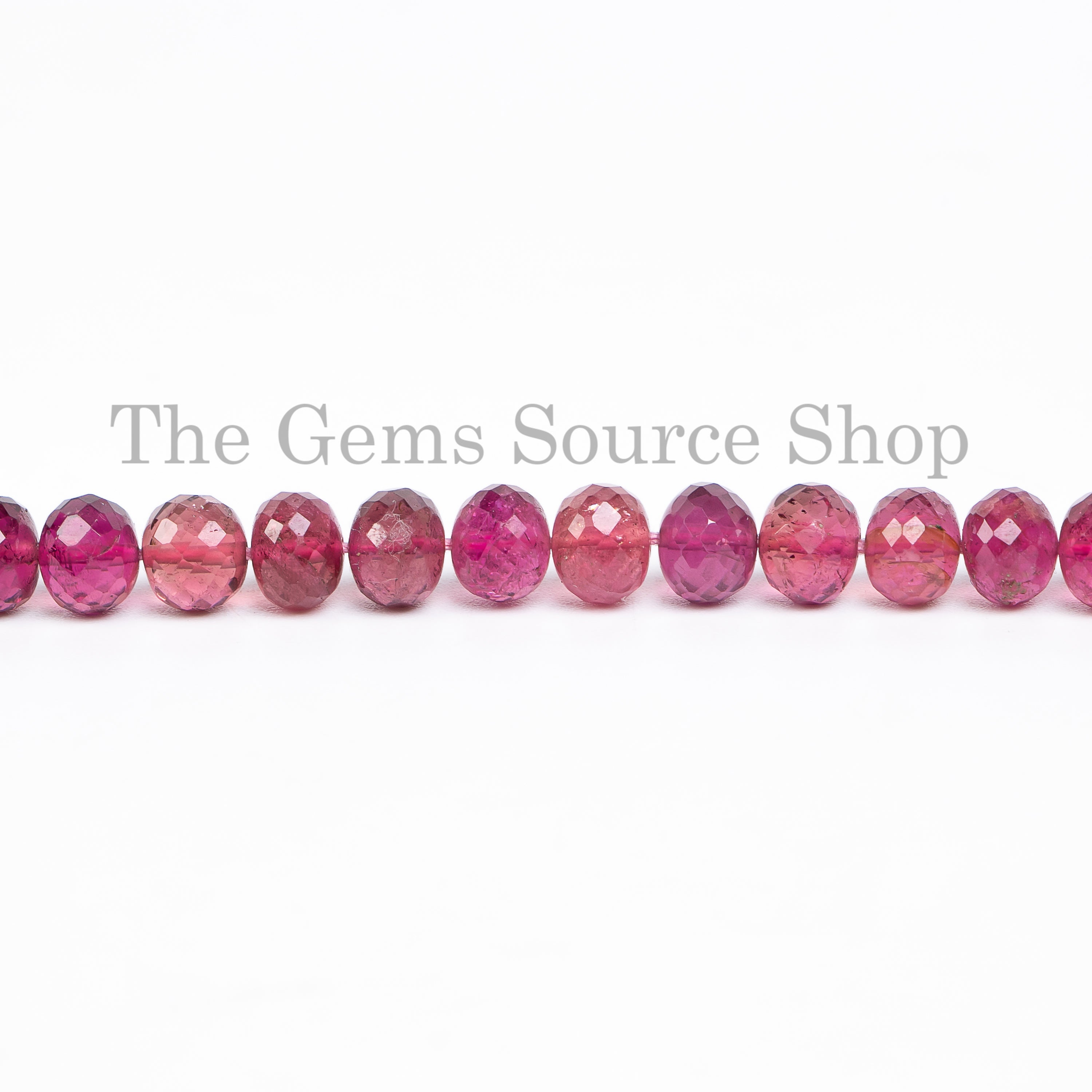 Top Quality Rubellite Faceted Rondelle Shape Gemstone Beads TGS-4874