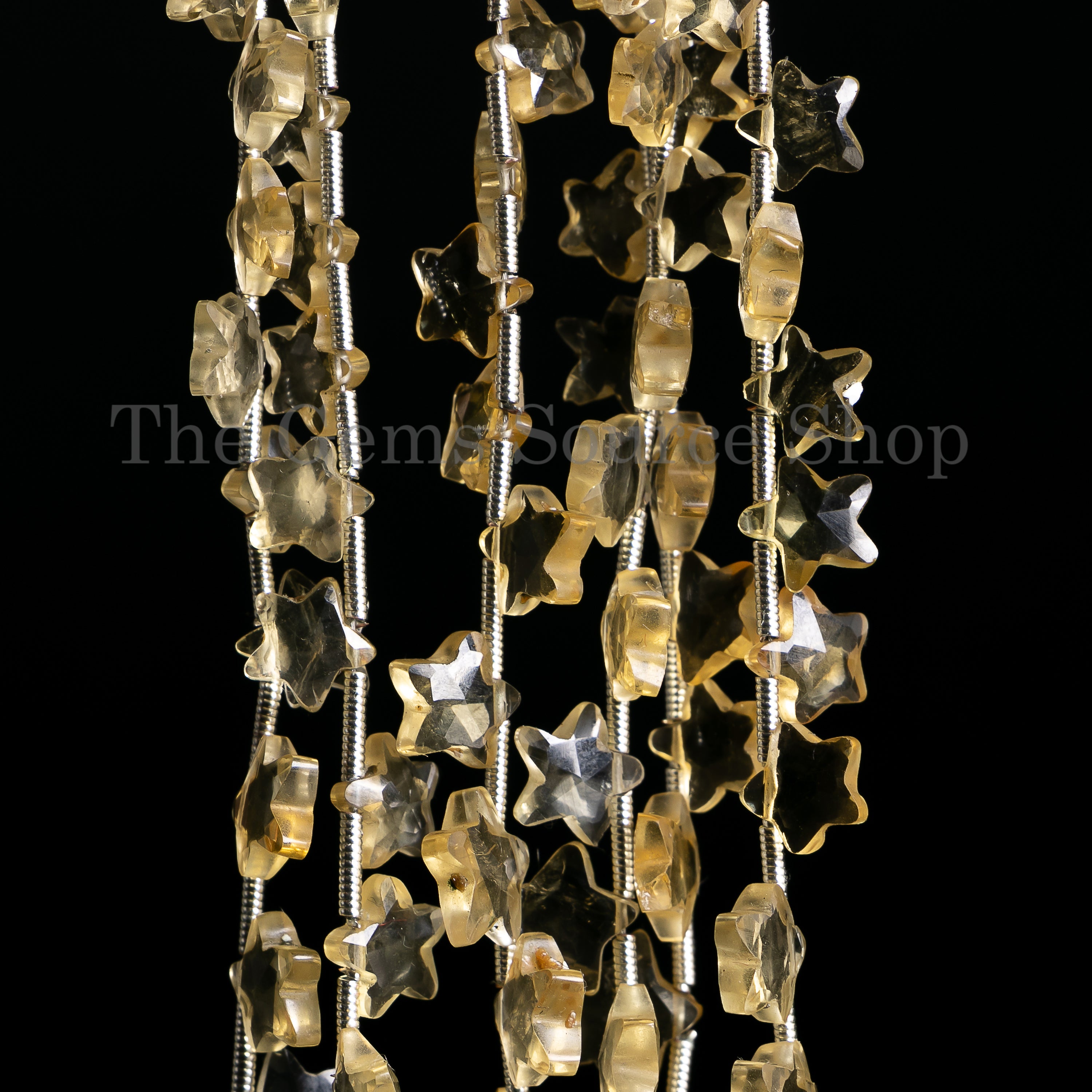 Natural Citrine Faceted Star Shape Gemstone Beads TGS-4868