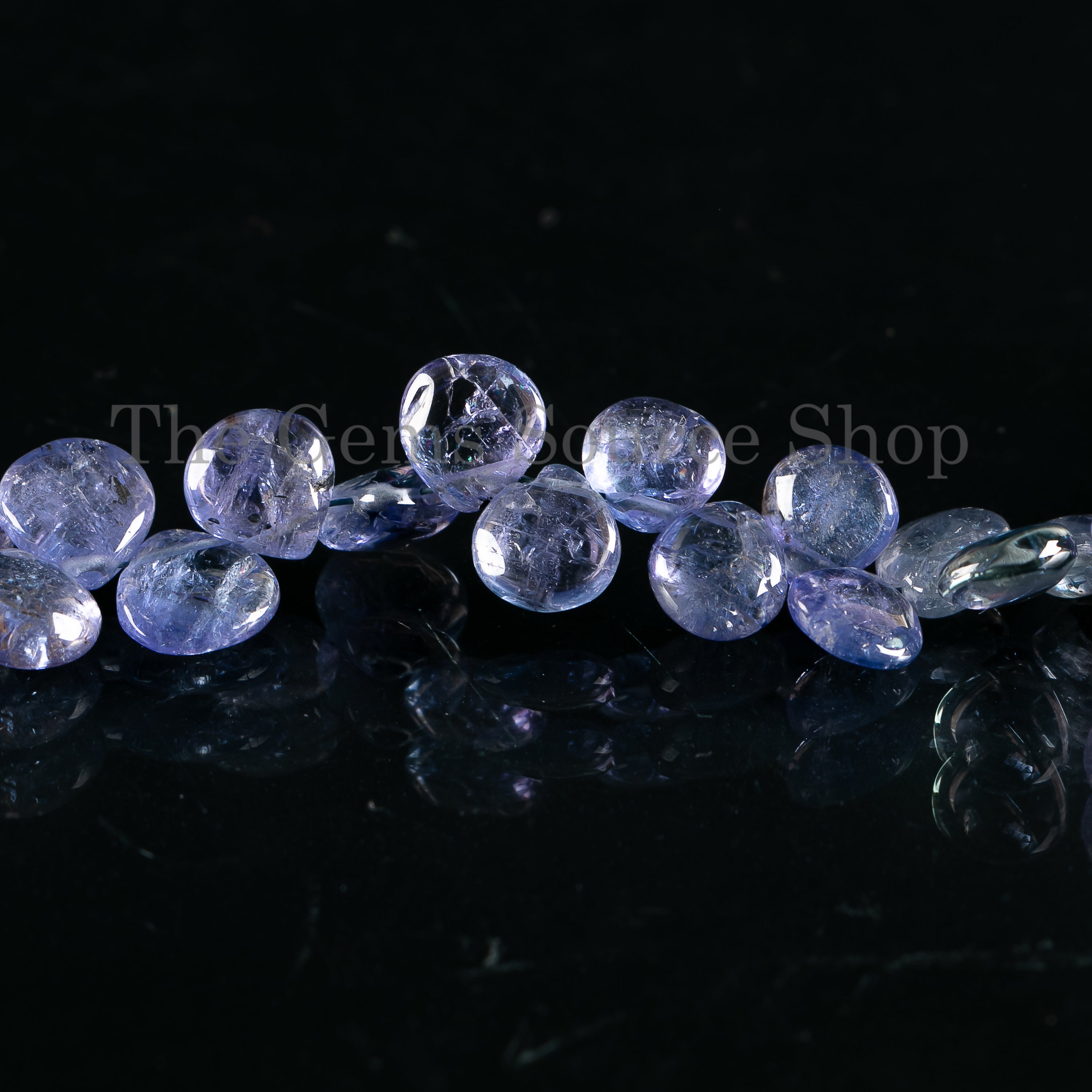 6.5-8.5 mm Genuine tanzanite smooth heart Shape Gemstone Beads TGS-4760