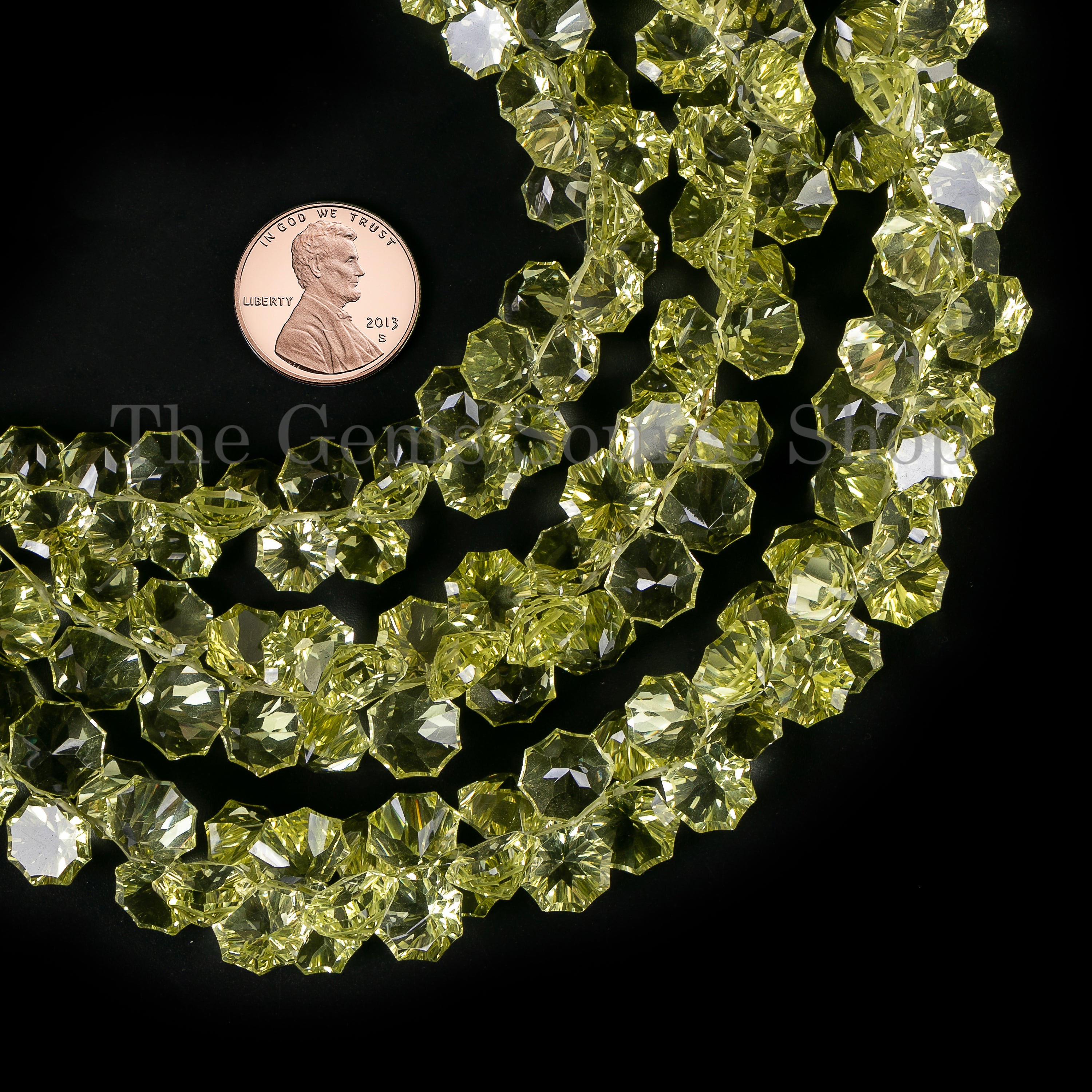 Lemon Quartz Faceted Star Shape Gemstone Beads TGS-4869