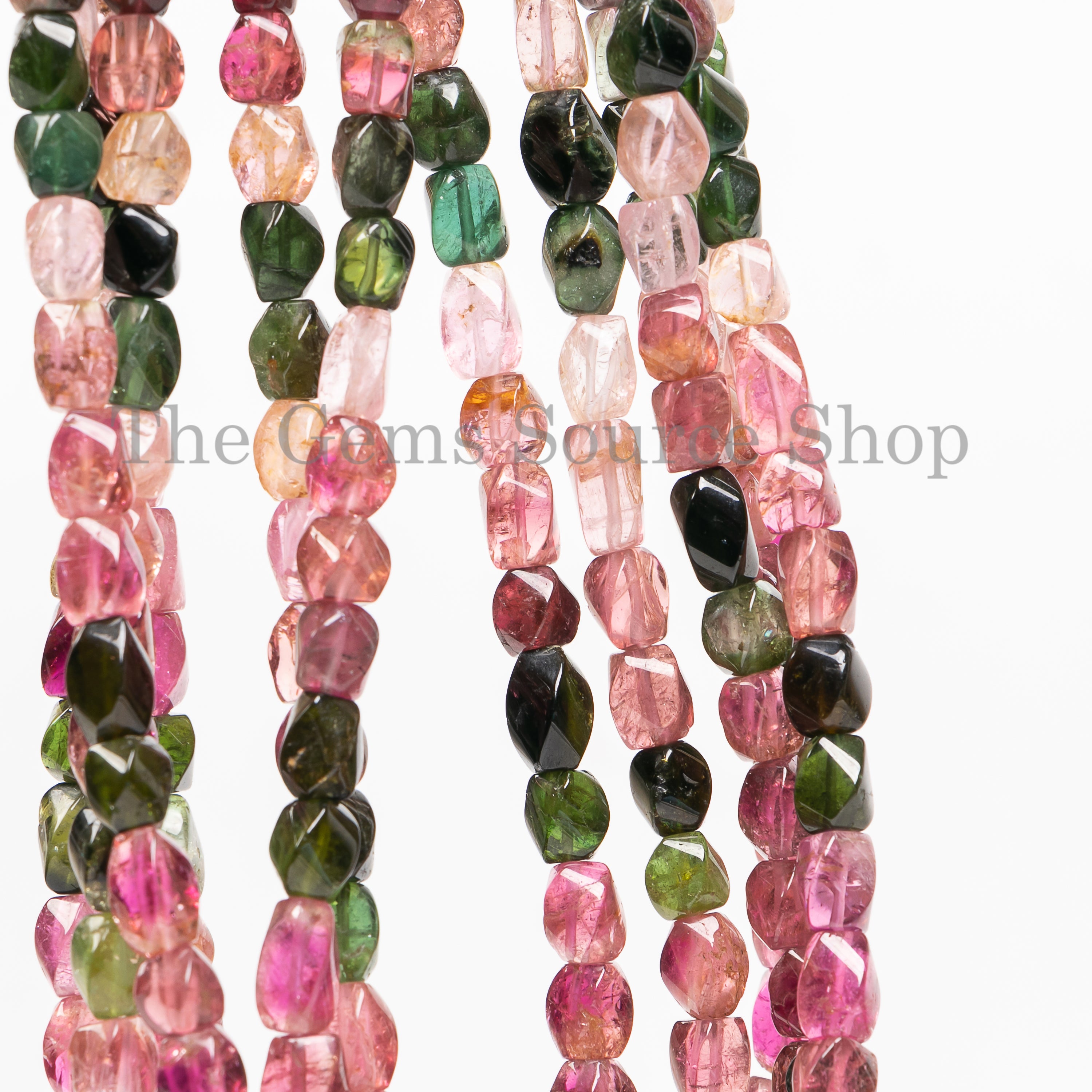 multi tourmaline plain fancy shape beads TGS-4861