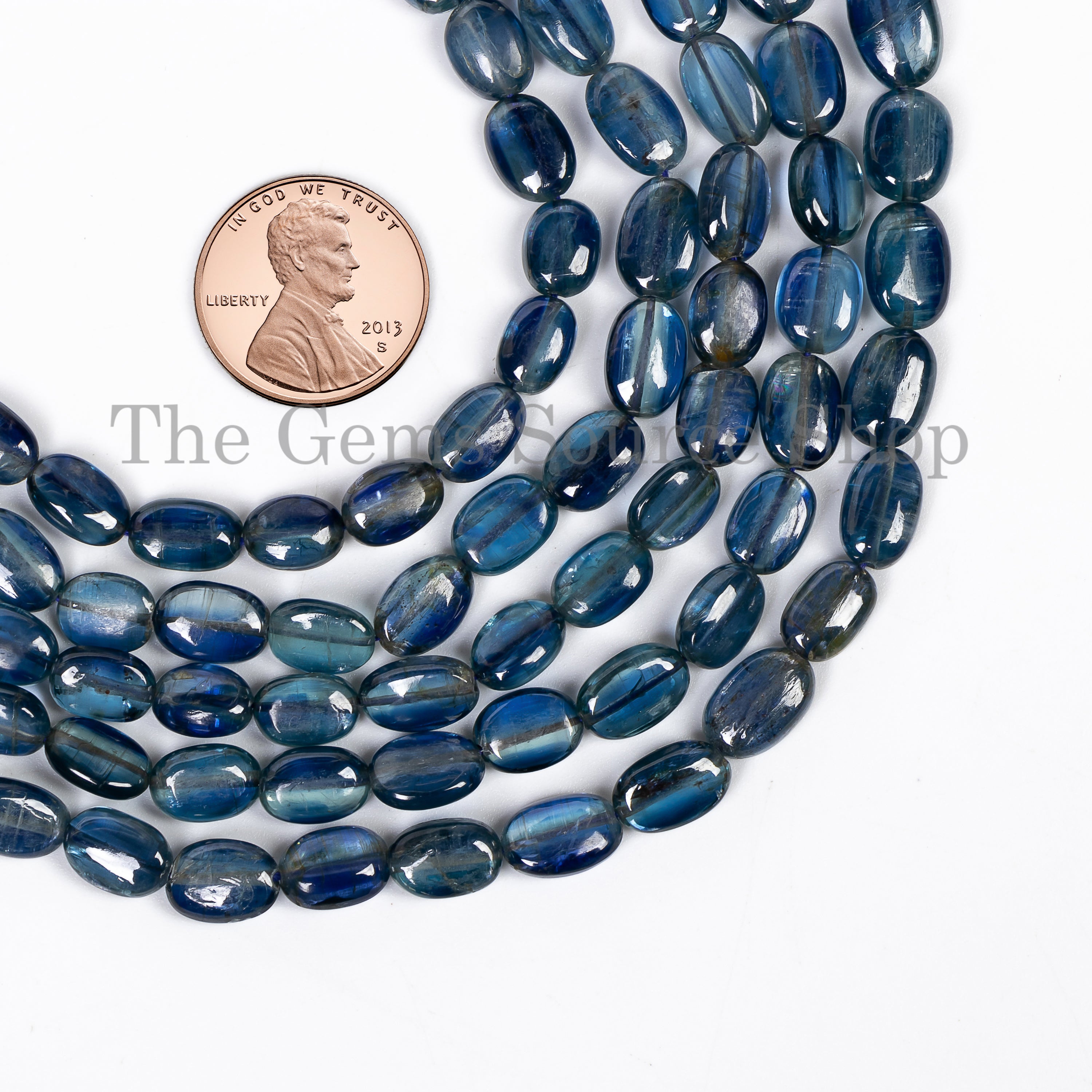 Natural Blue Kyanite Plain Oval Shape Gemstone Beads TGS-4857