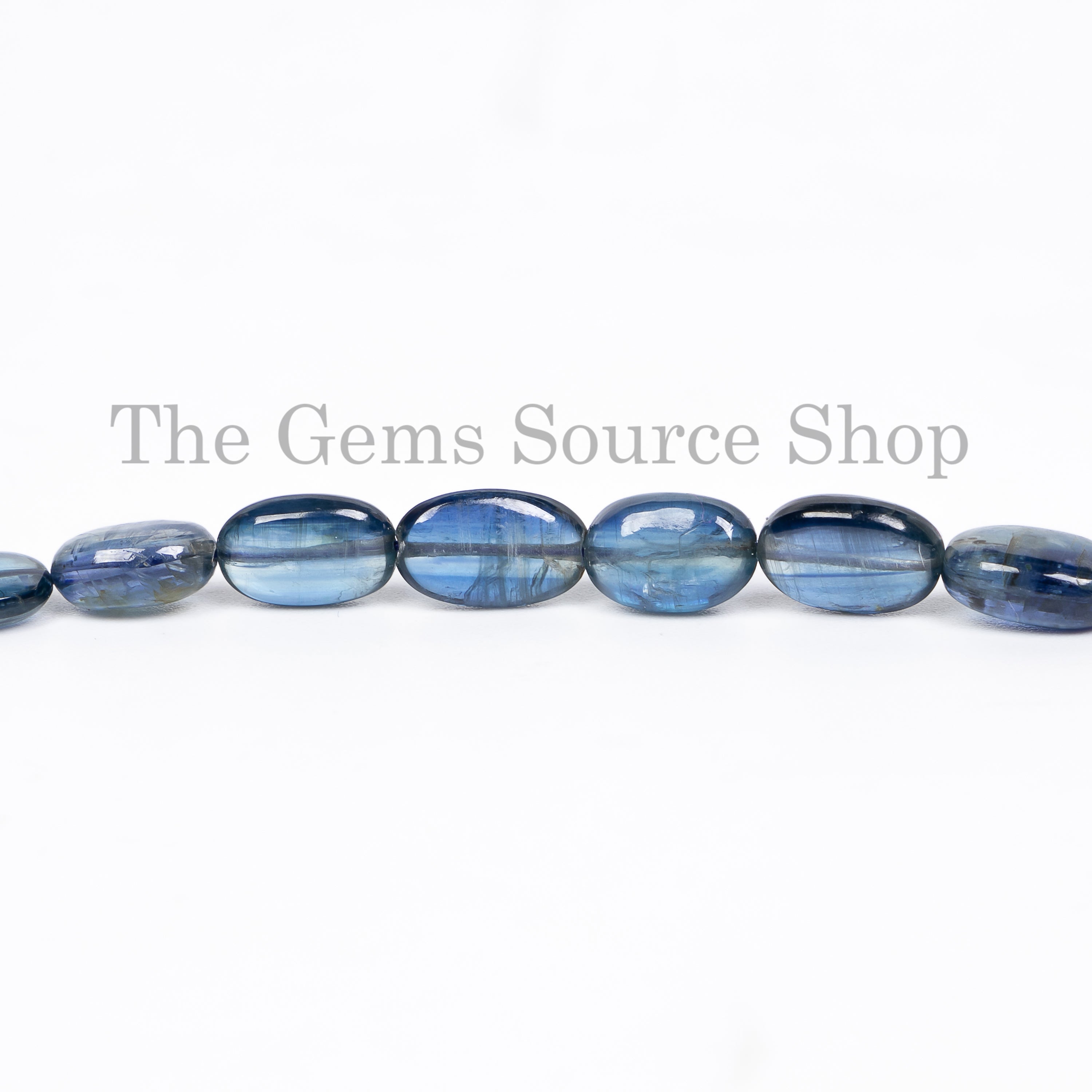 Natural Blue Kyanite Plain Oval Shape Gemstone Beads TGS-4857
