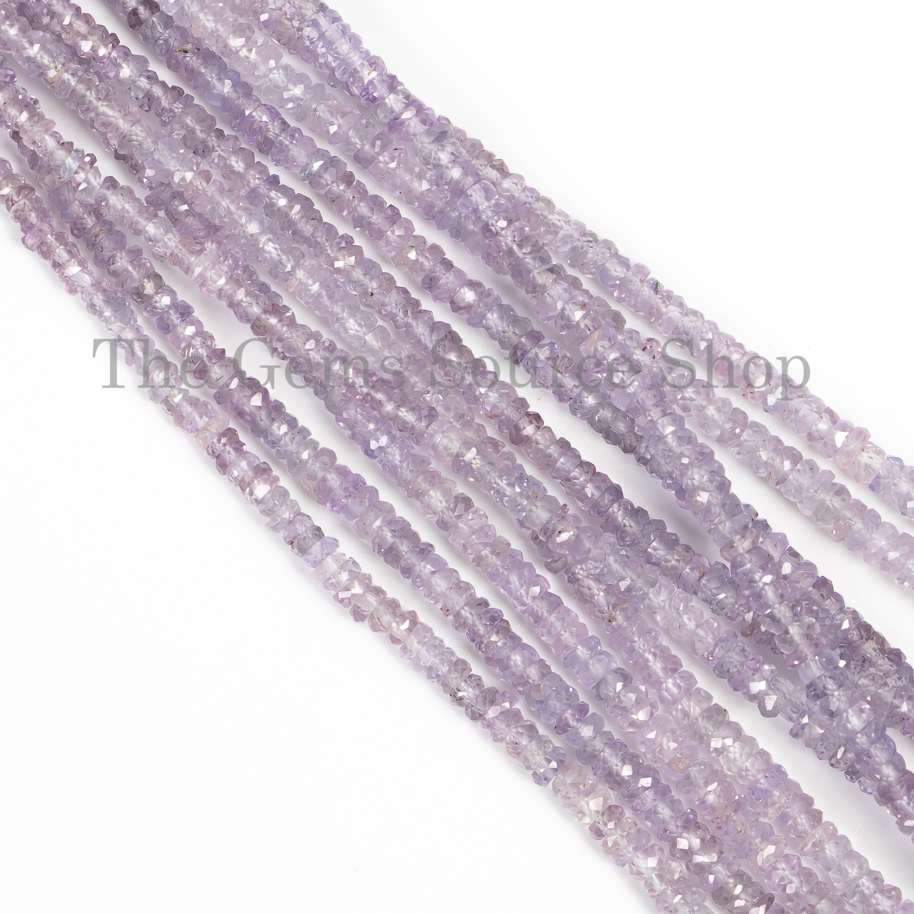 Lavender Sapphire Faceted Rondelle Beads, Natural Precious Gemstone Beads, 2.5-4mm Sapphire Beads, TGS-5060