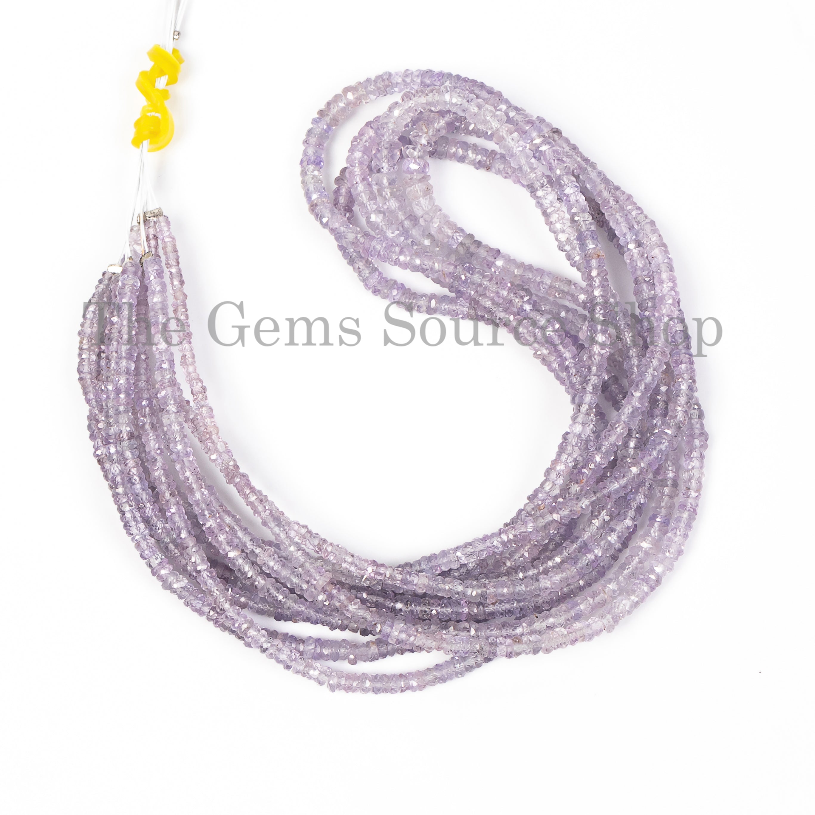 Lavender Sapphire Faceted Rondelle Beads, Natural Precious Gemstone Beads, 2.5-4mm Sapphire Beads, TGS-5060