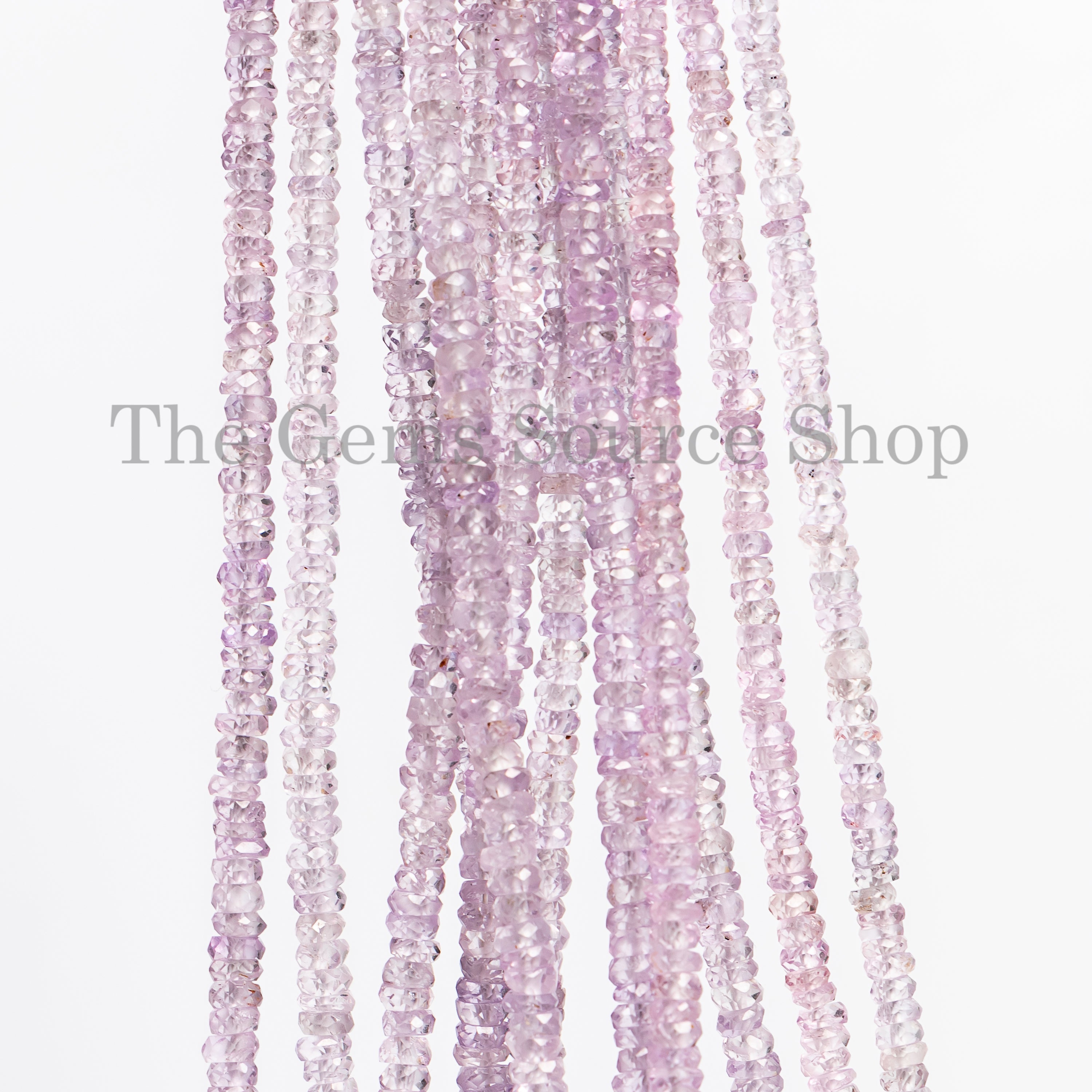 Lavender Sapphire Faceted Rondelle Beads, Natural Precious Gemstone Beads, 2.5-4mm Sapphire Beads, TGS-5059