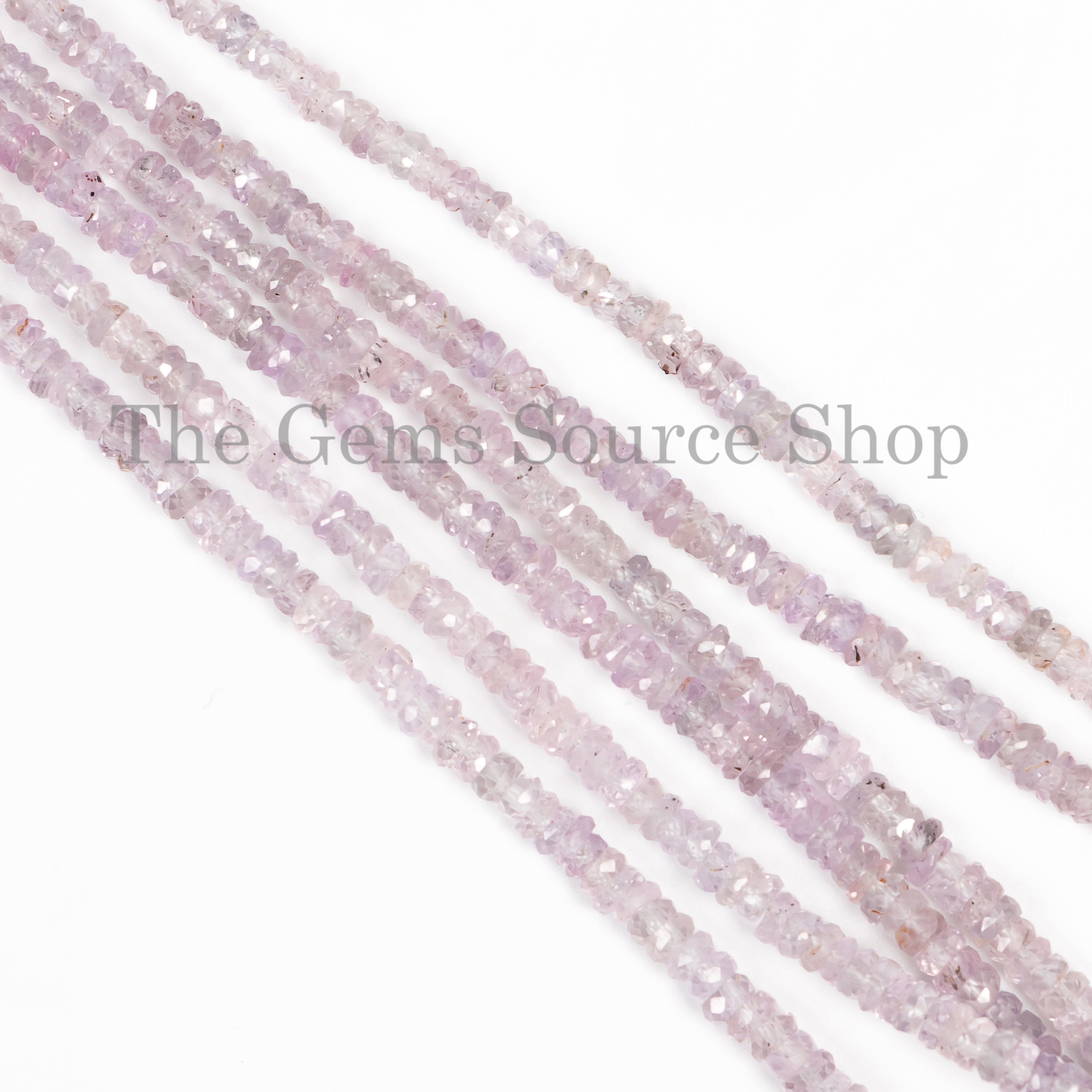 Light Pink Lavender Sapphire Faceted Rondelle Beads, Natural Precious Gemstone Beads, 2.5-4mm Sapphire Beads, TGS-5062