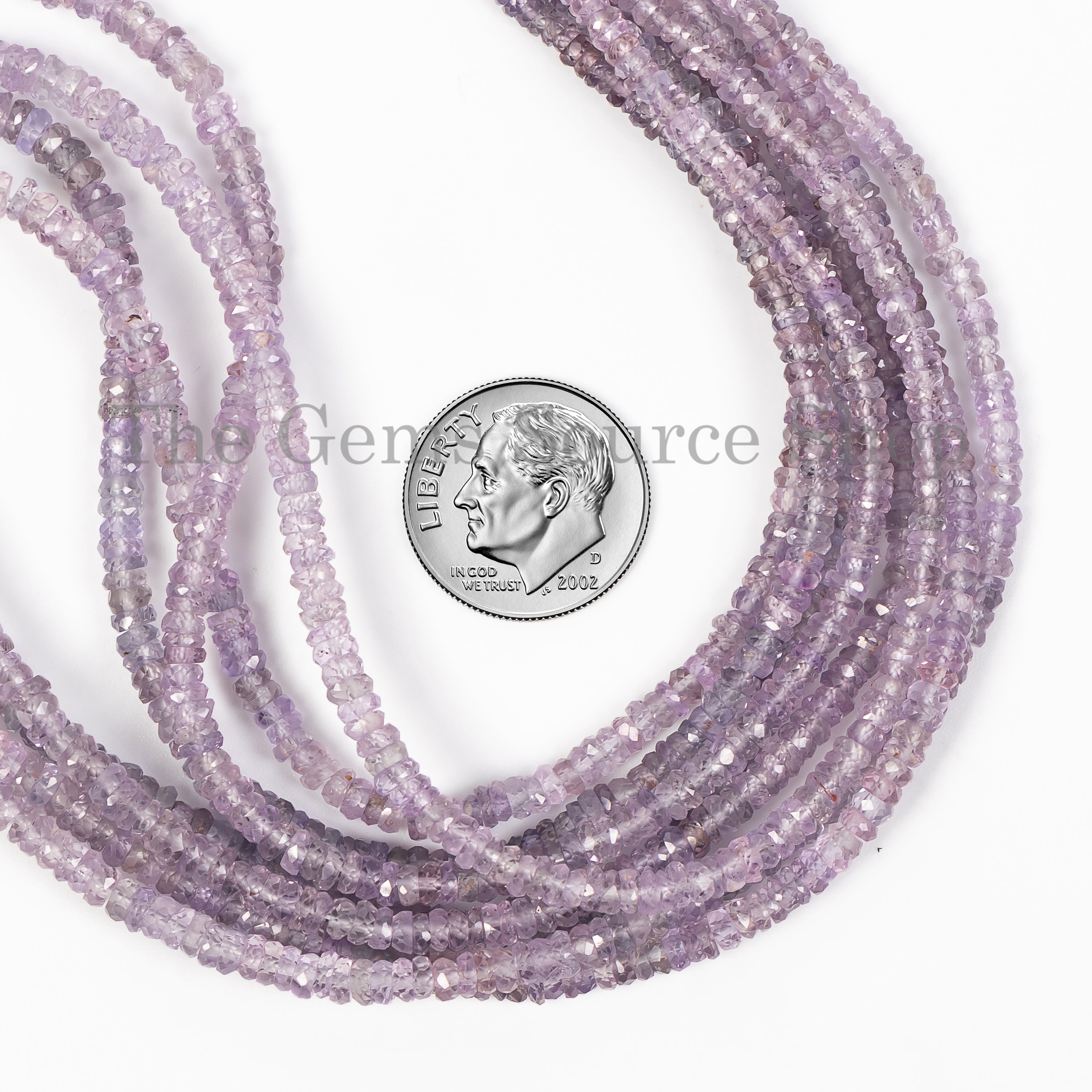 Lavender Sapphire Faceted Rondelle Beads, Natural Precious Gemstone Beads, 2.5-3.80mm Sapphire Beads, TGS-5061