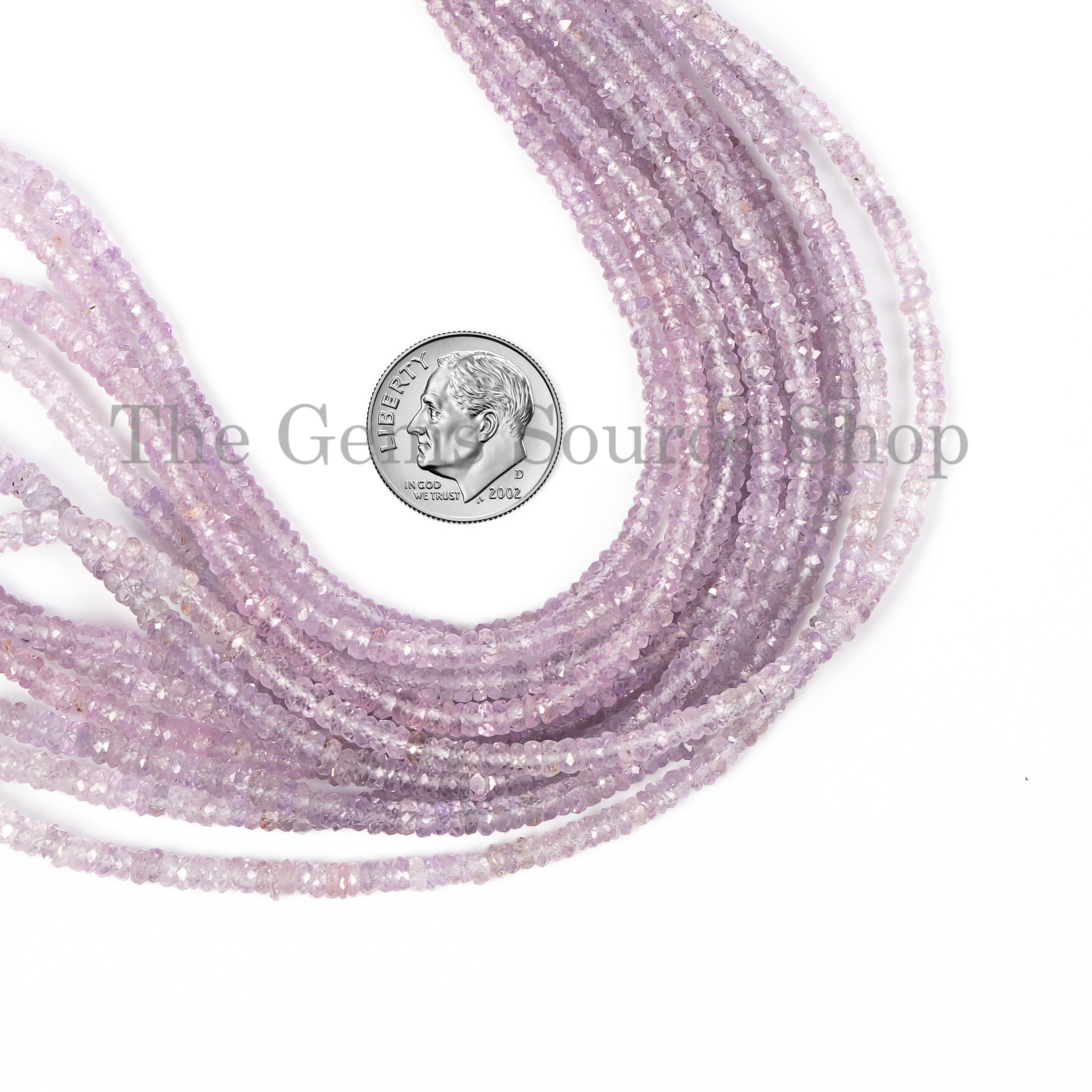 Lavender Sapphire Faceted Rondelle Beads, Natural Precious Gemstone Beads, 2.5-4mm Sapphire Beads, TGS-5059