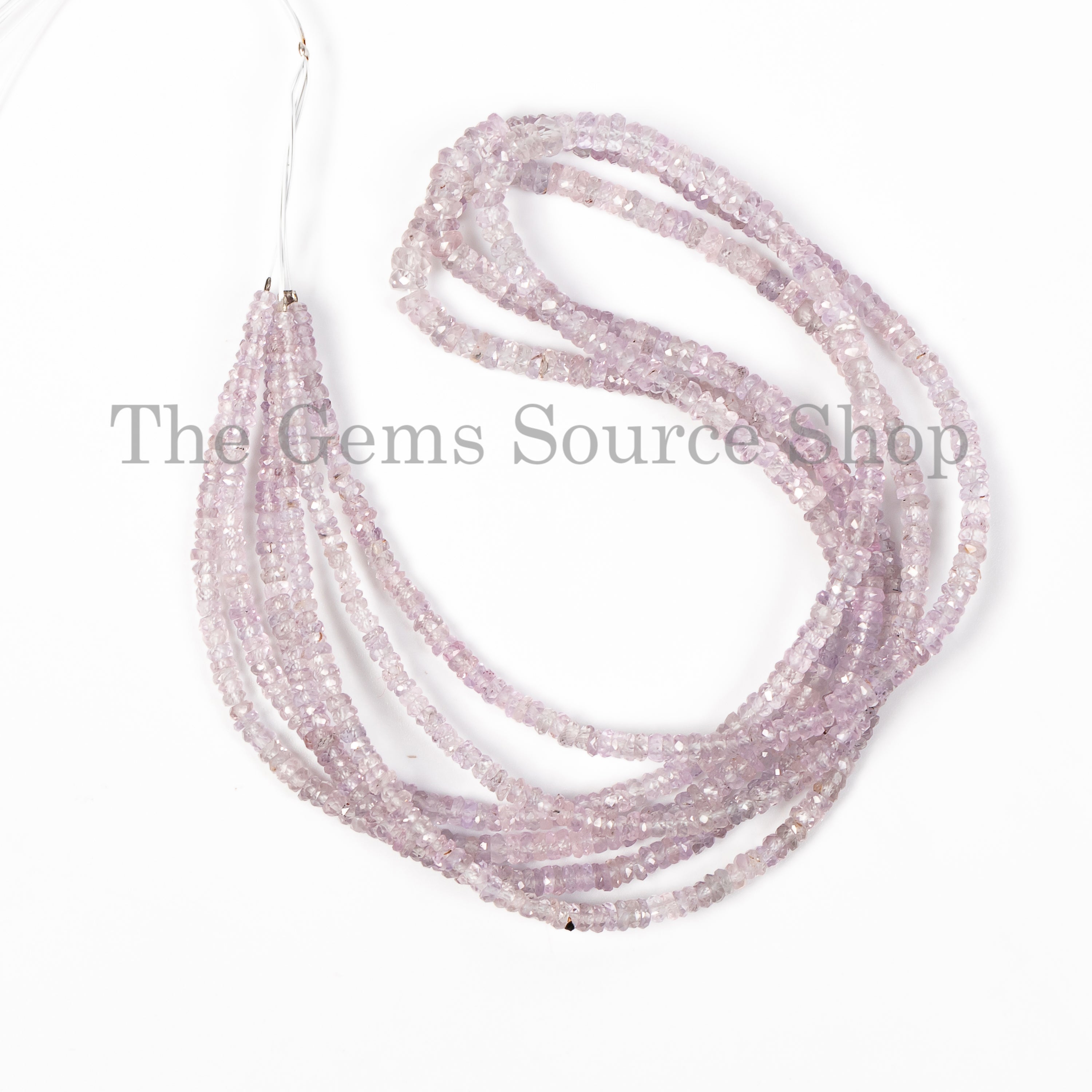 Light Pink Lavender Sapphire Faceted Rondelle Beads, Natural Precious Gemstone Beads, 2.5-4mm Sapphire Beads, TGS-5062