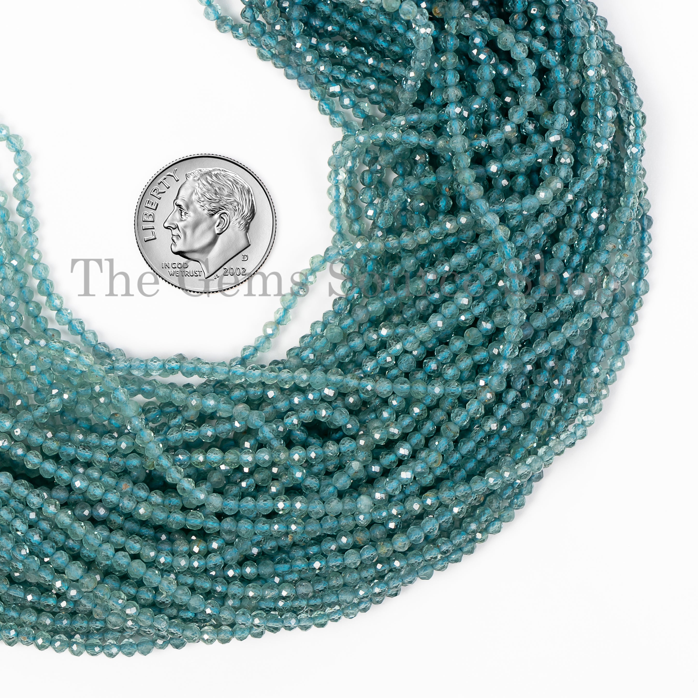 Blue Tourmaline Faceted Rondelle Beads, Natural Gemstone Faceted Beads, TGS-5055
