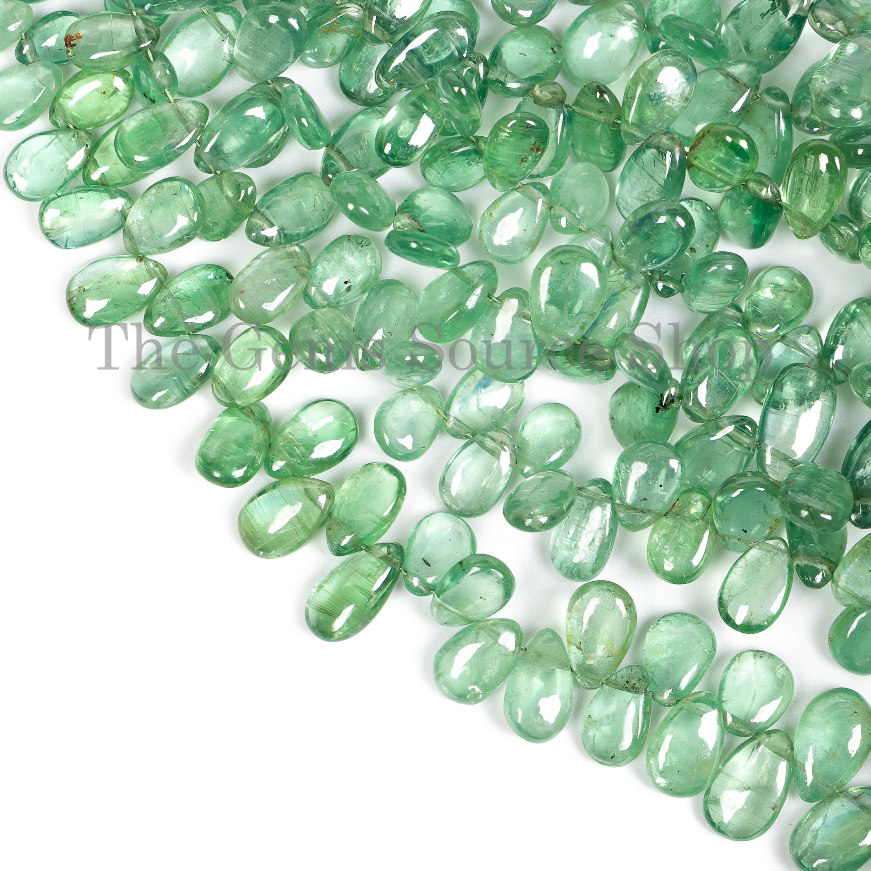 Aqua Kyanite Plain Pear shape Gemstone Beads TGS-4876