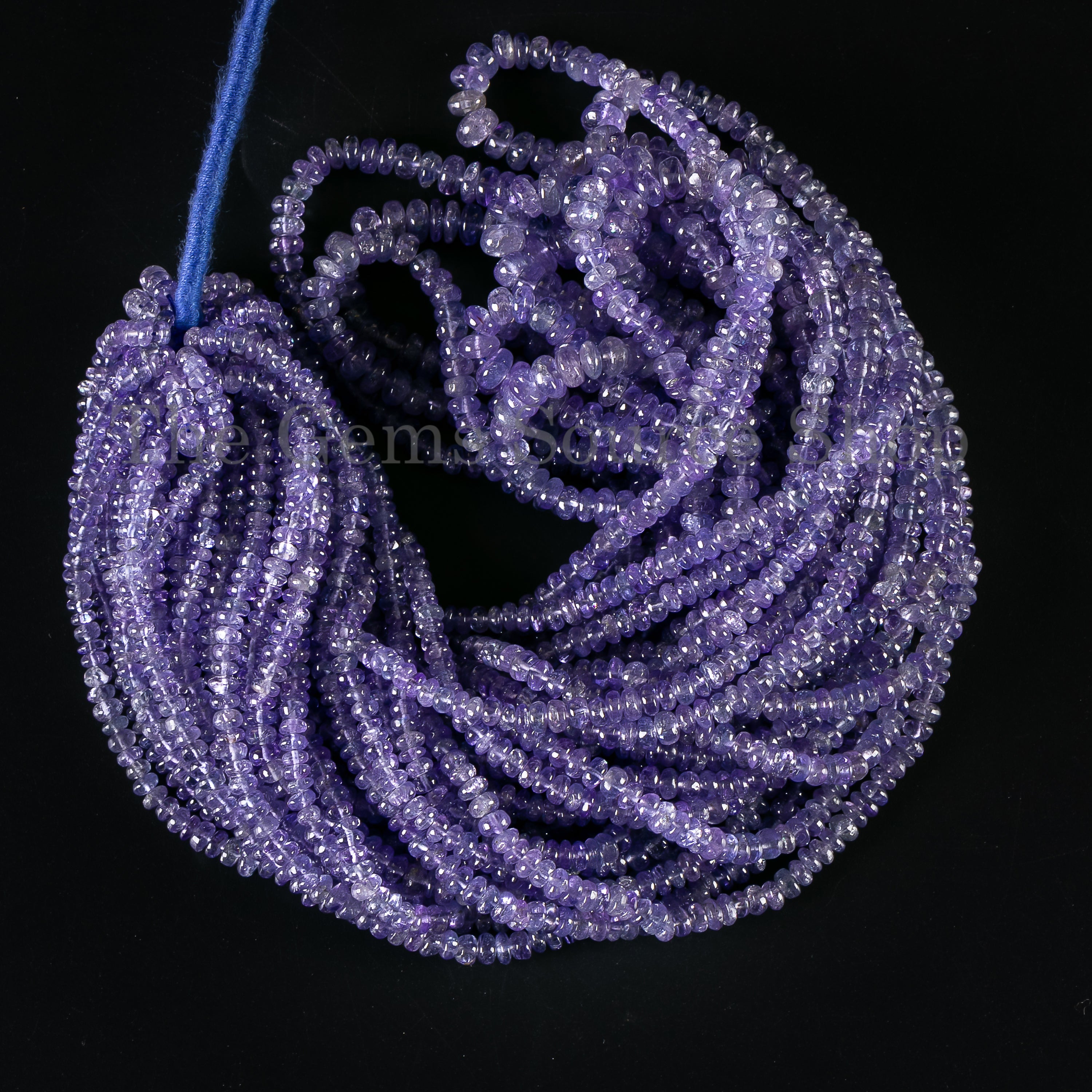 3-5mm Natural Tanzanite Plain Rondelle Beads TGS-4887
