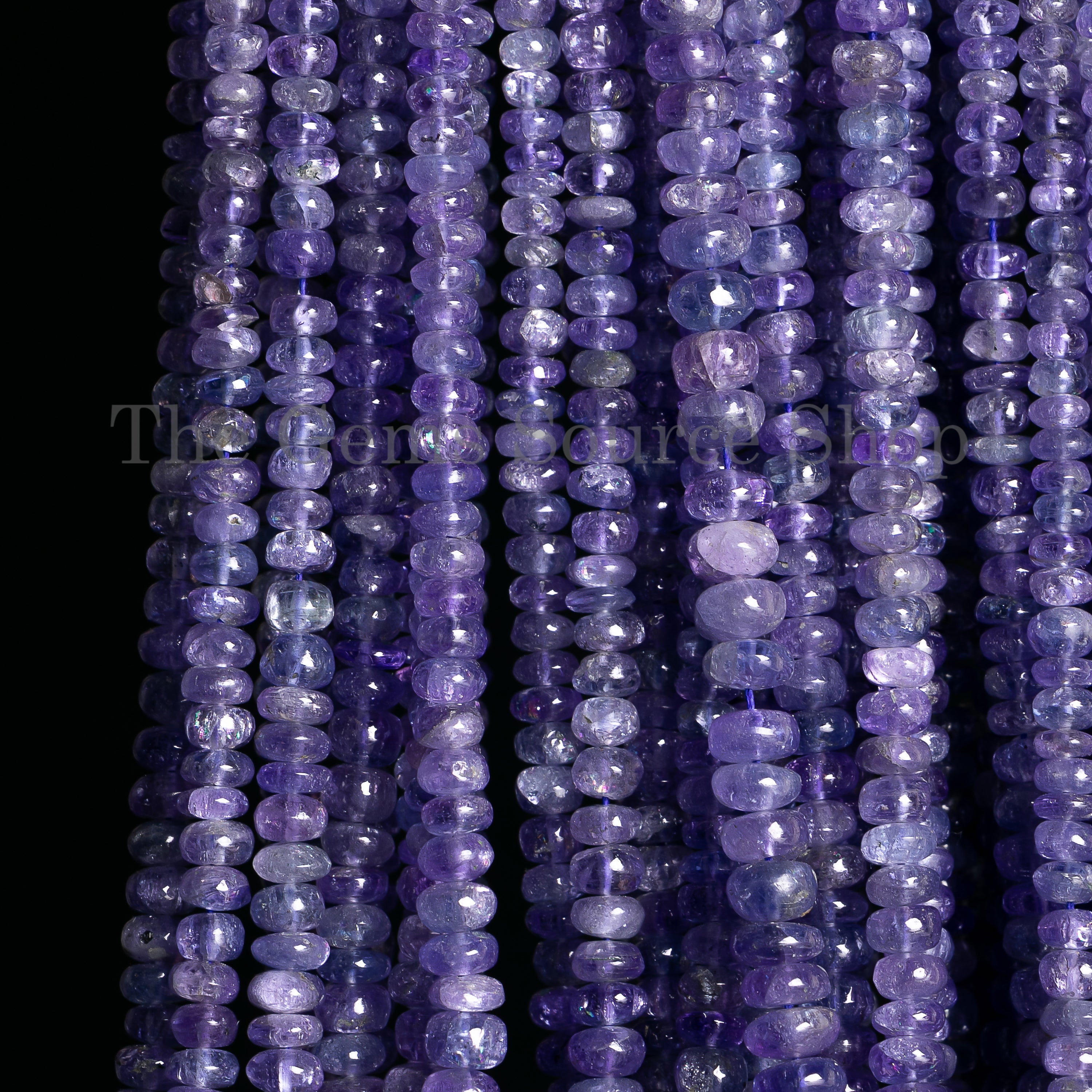 Tanzanite Plain Rondelle Shape Gemstone Beads TGS-4886