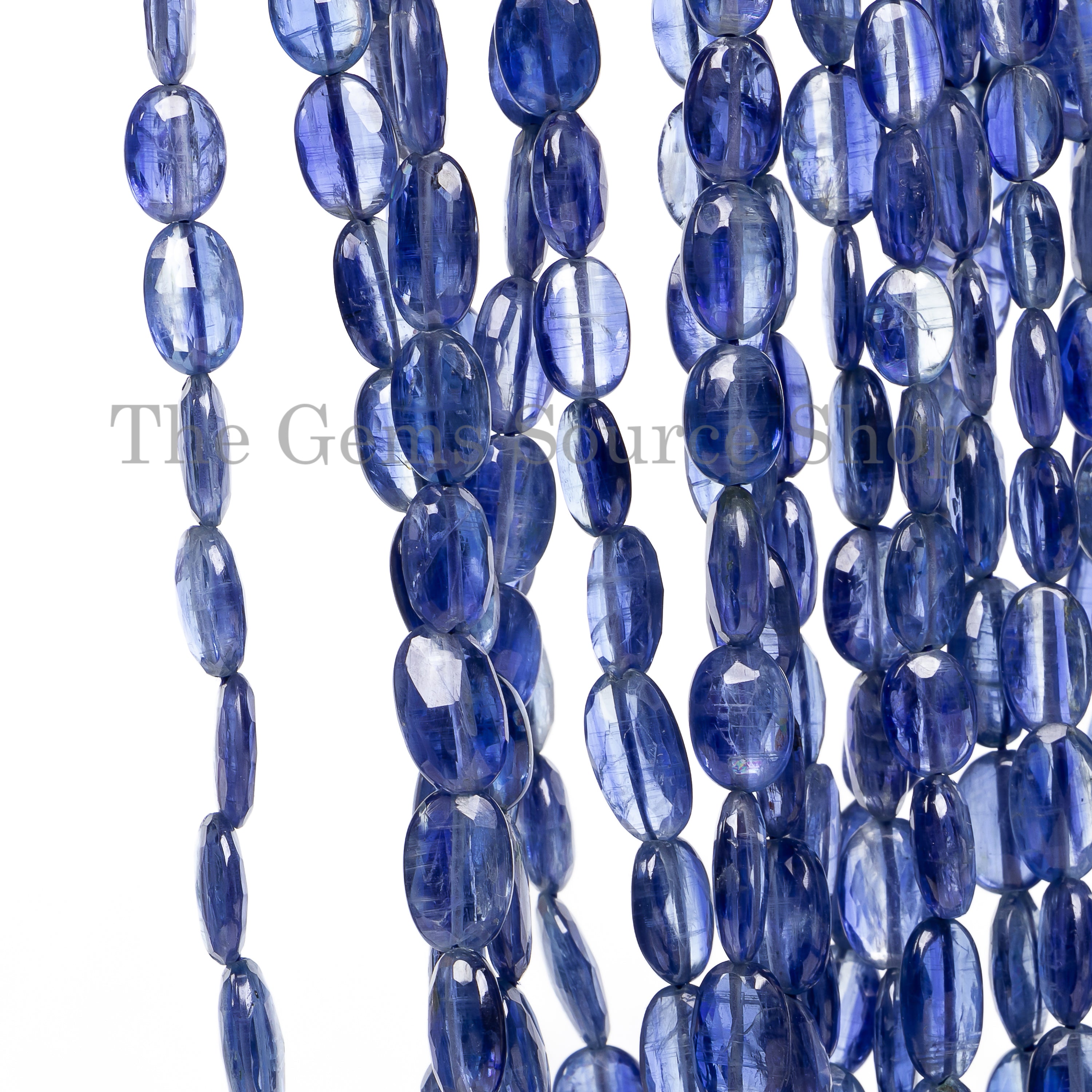 Natural Blue Kyanite Faceted Oval Shape Gemstone Beads TGS-4858
