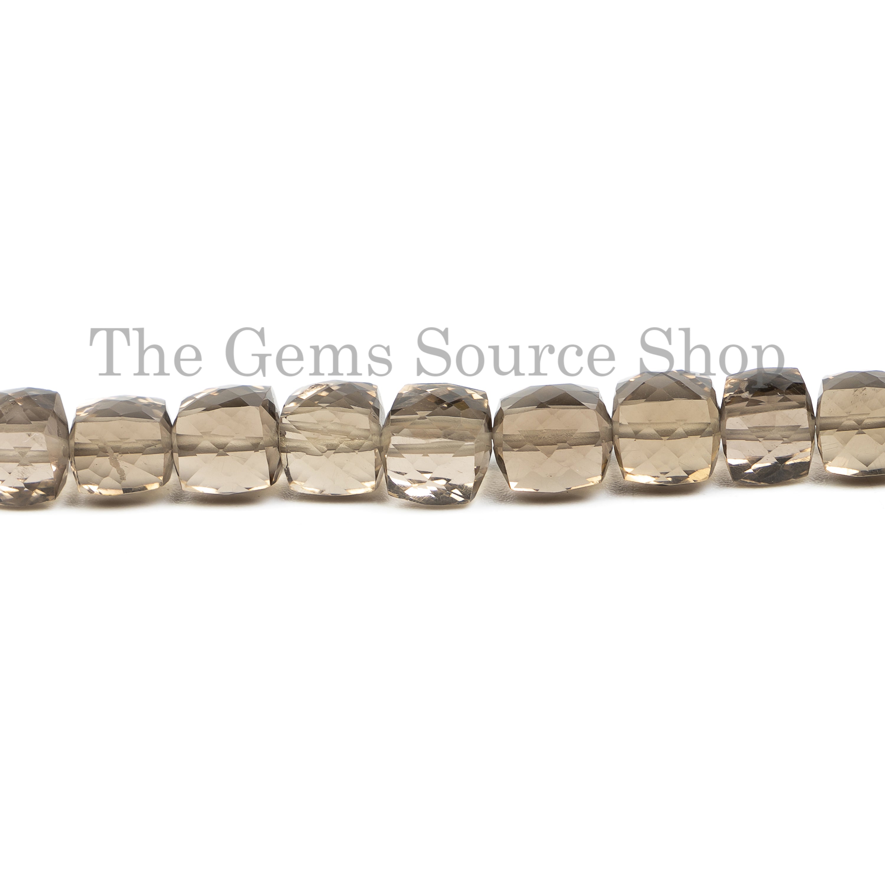 Smoky Quartz Faceted Box Shape Beads TGS-4891