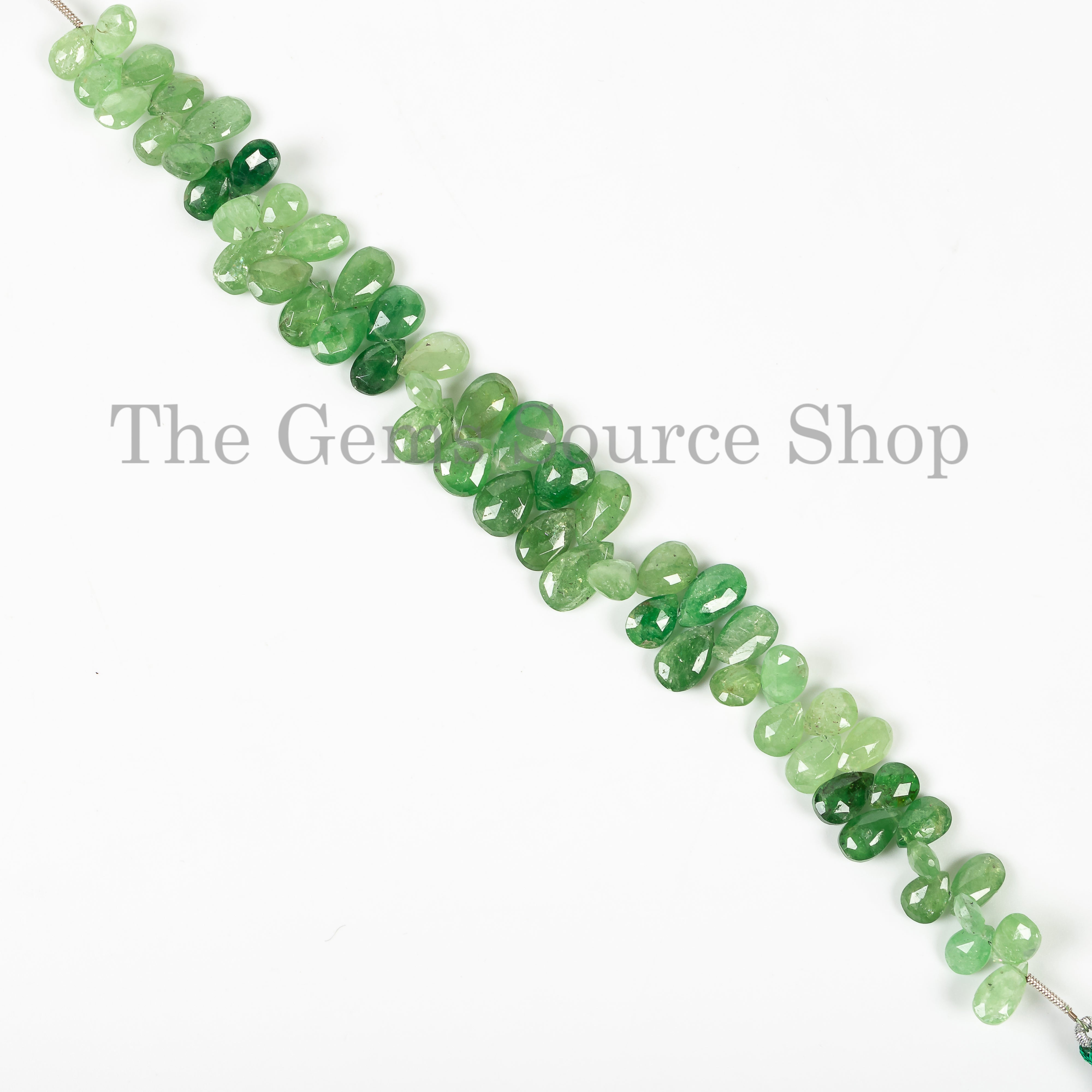 5.5x8-7x10mm Tsavorite Faceted Briolette Pears Beads  TGS-4554