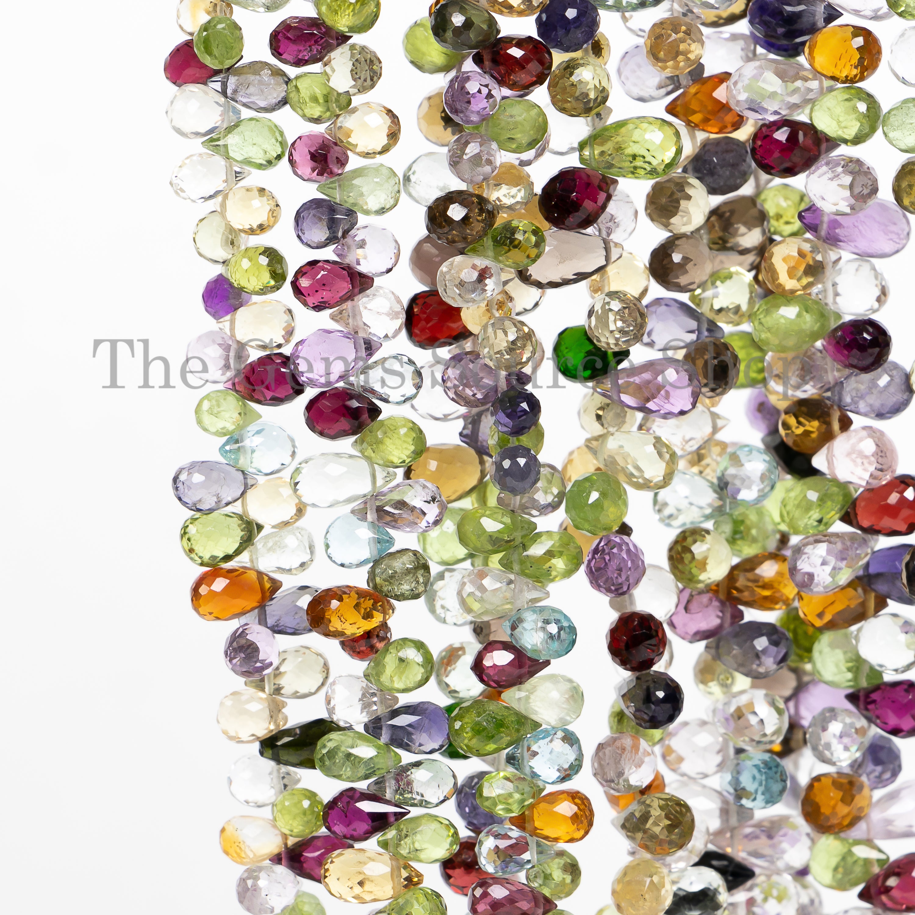 4x6-4x7mm Multi Gemstone Faceted Drop Shape Beads TGS-4898