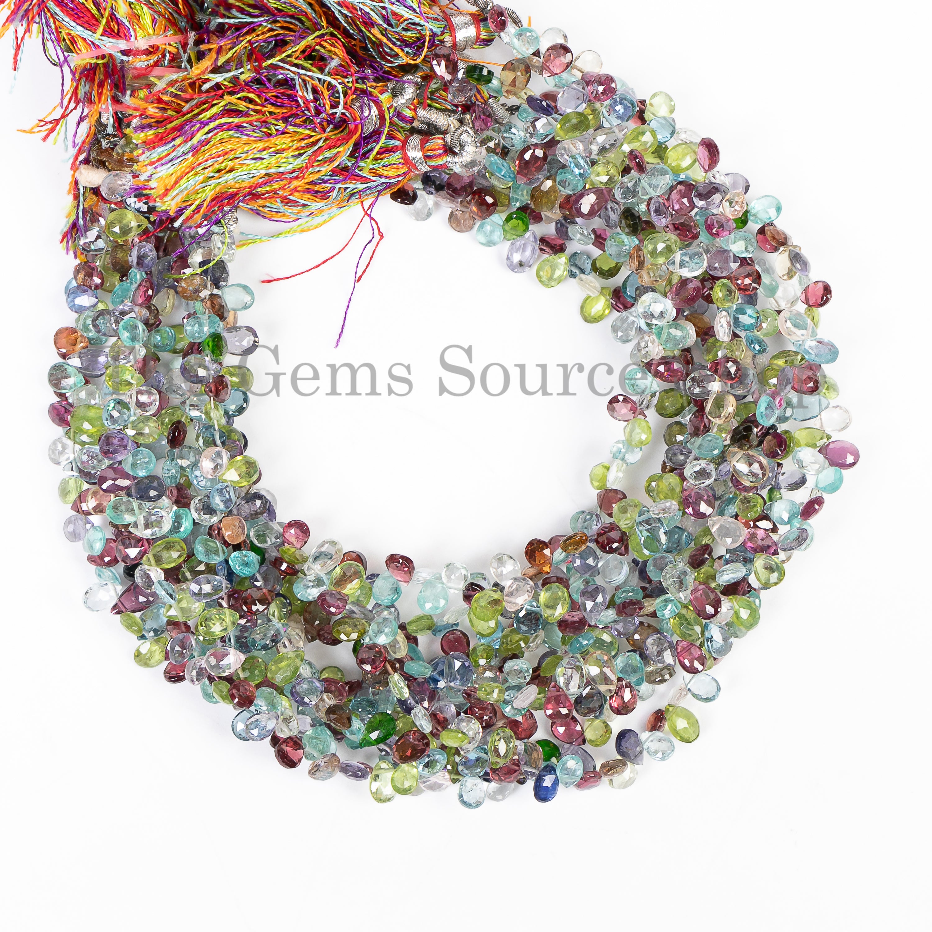 4x5-4x6mm Multi Gemstone Faceted Pear Shape Beads TGS-4900