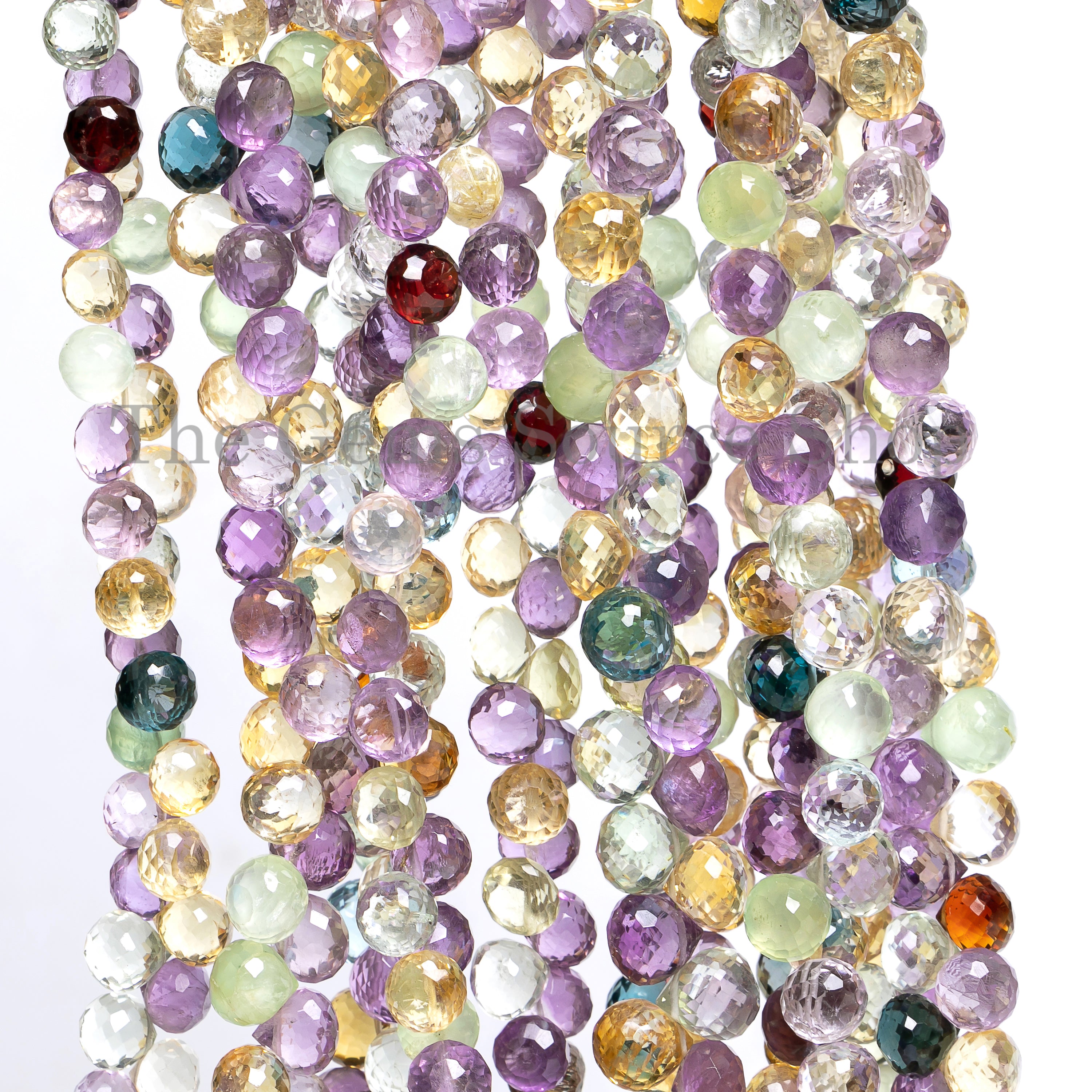 Multi Gemstone Faceted Onion Shape Gemstone Beads TGS-4895