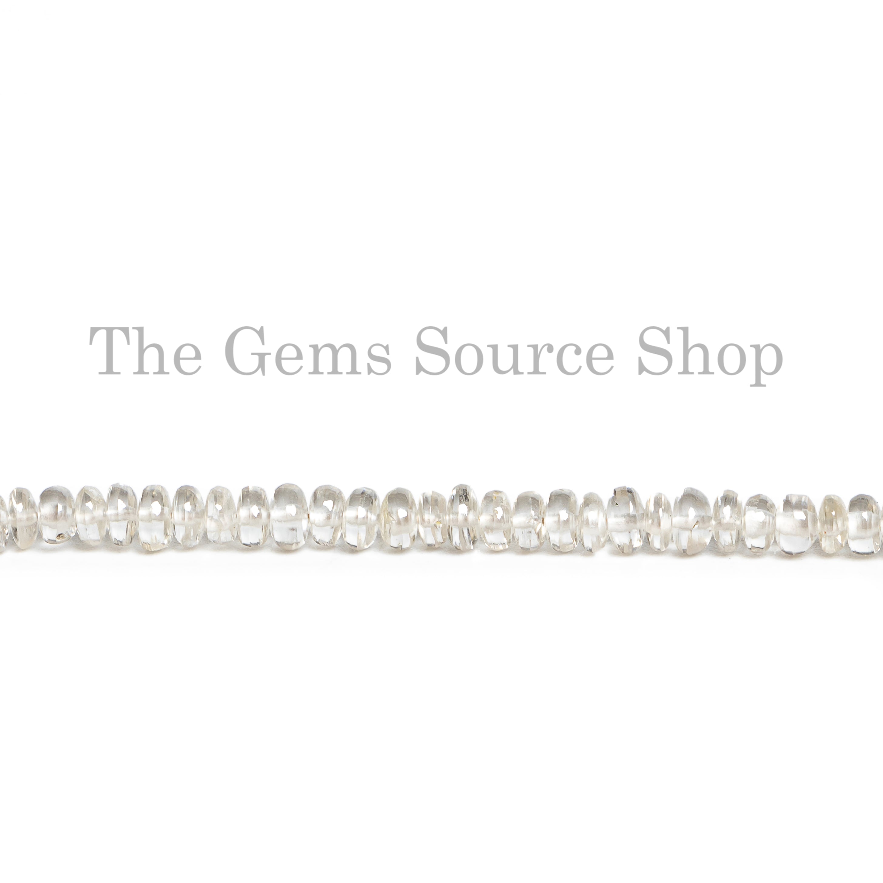 White zircon plain rondelle Shape beads TGS-4893