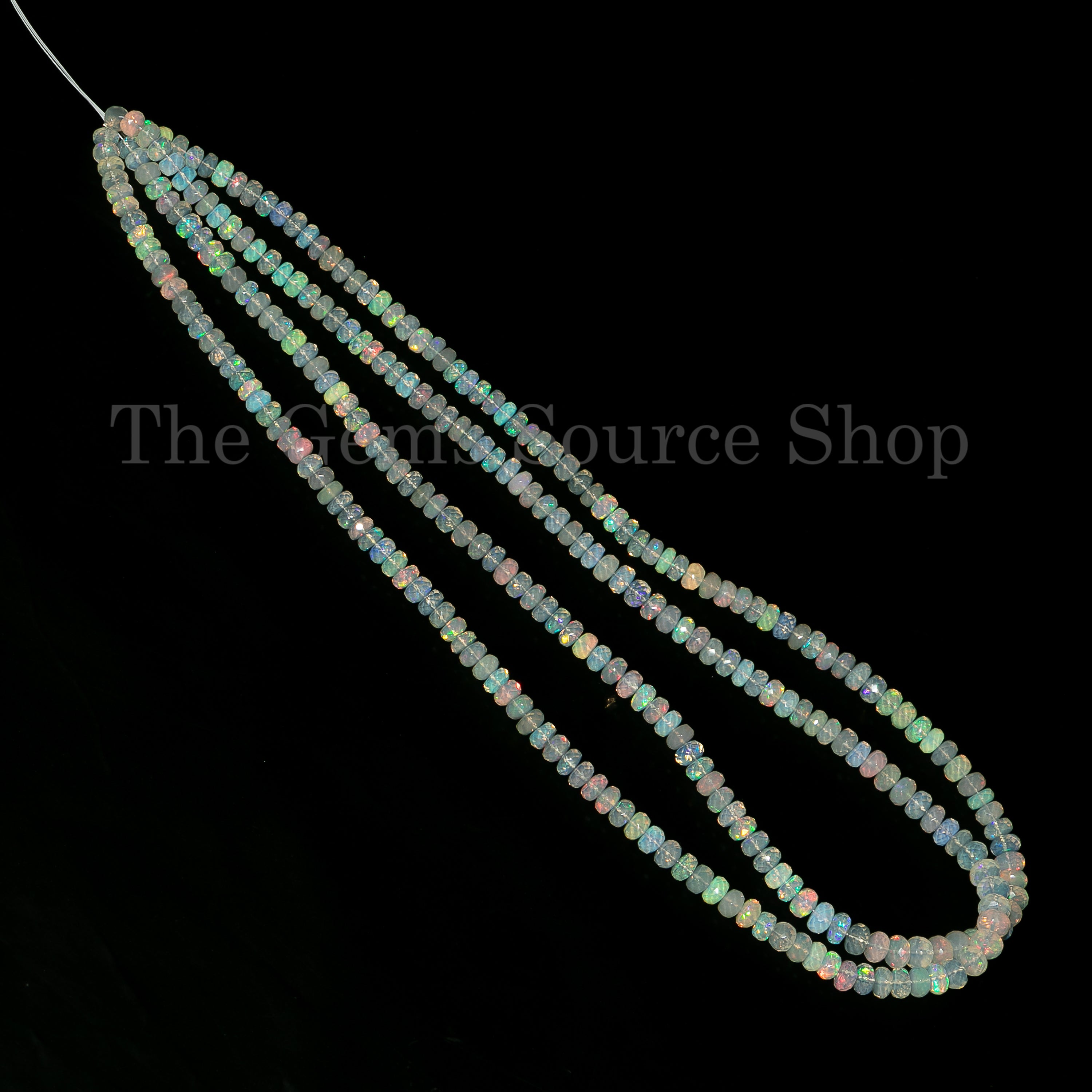Top Quality Ethiopian Opal Faceted Rondelle Beads TGS-4970