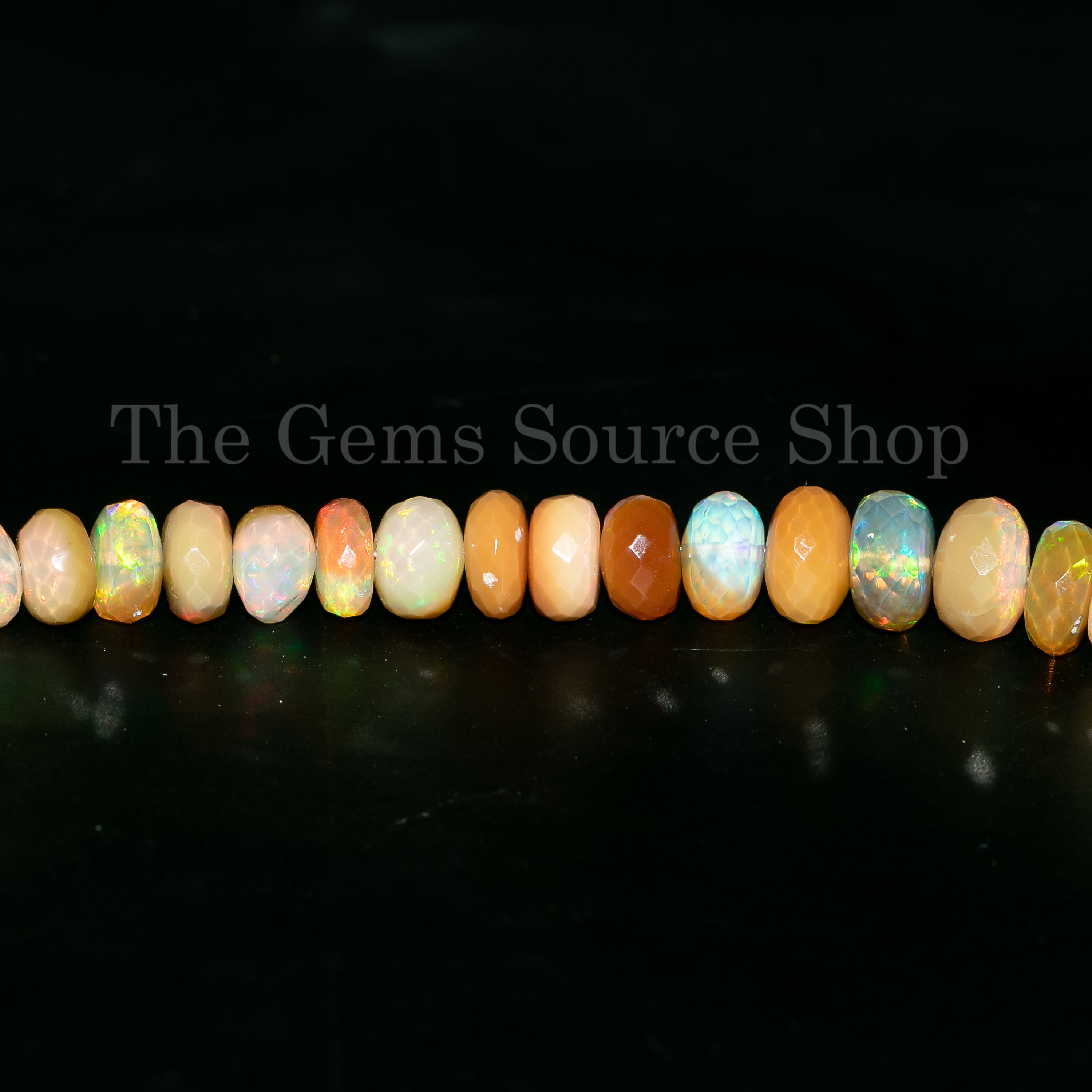 Best Quality Ethiopian Opal faceted Rondelle Beads TGS-4968