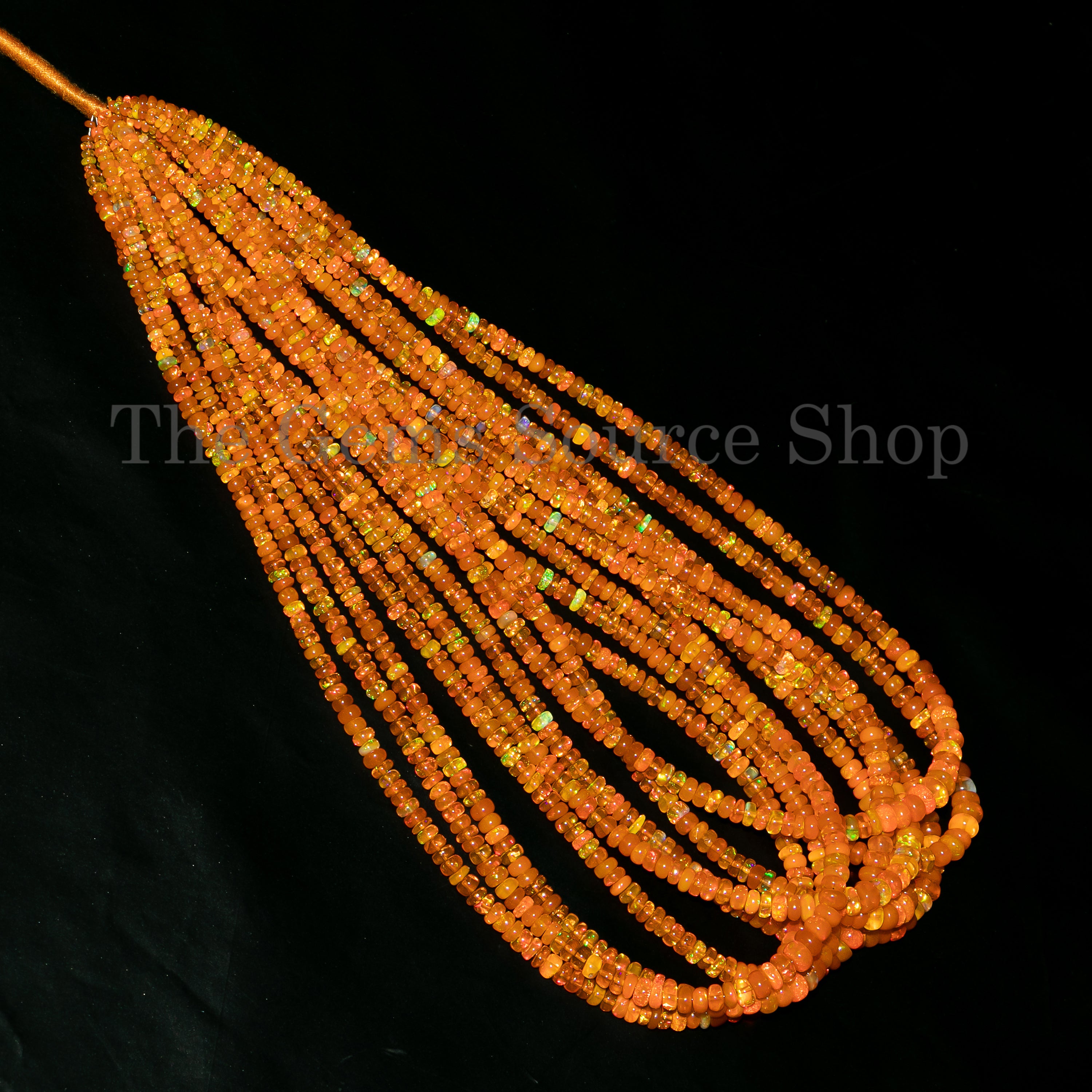 Orange Opal Smooth Rondelle Beads TGS-4964