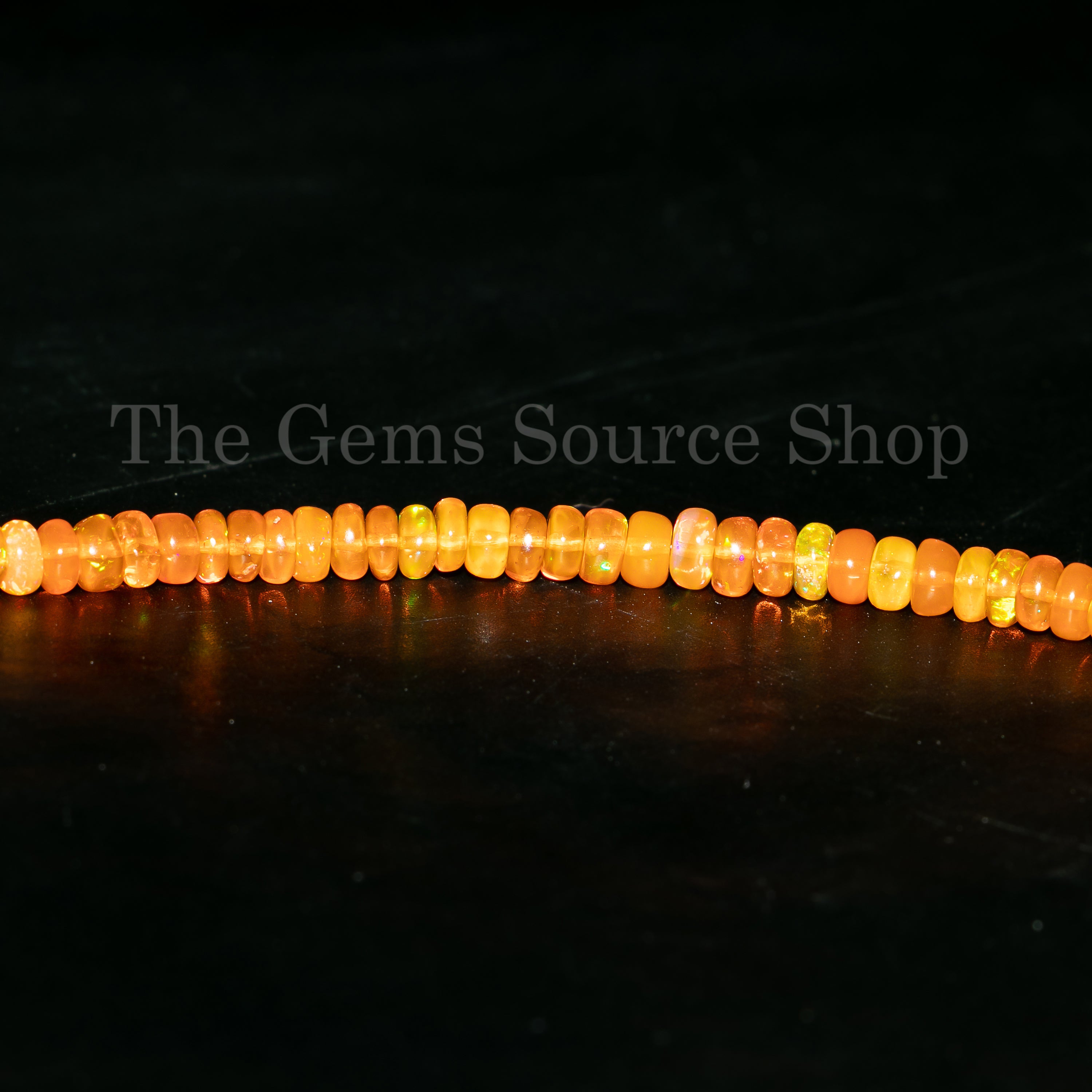 Orange Opal Smooth Rondelle Beads TGS-4964