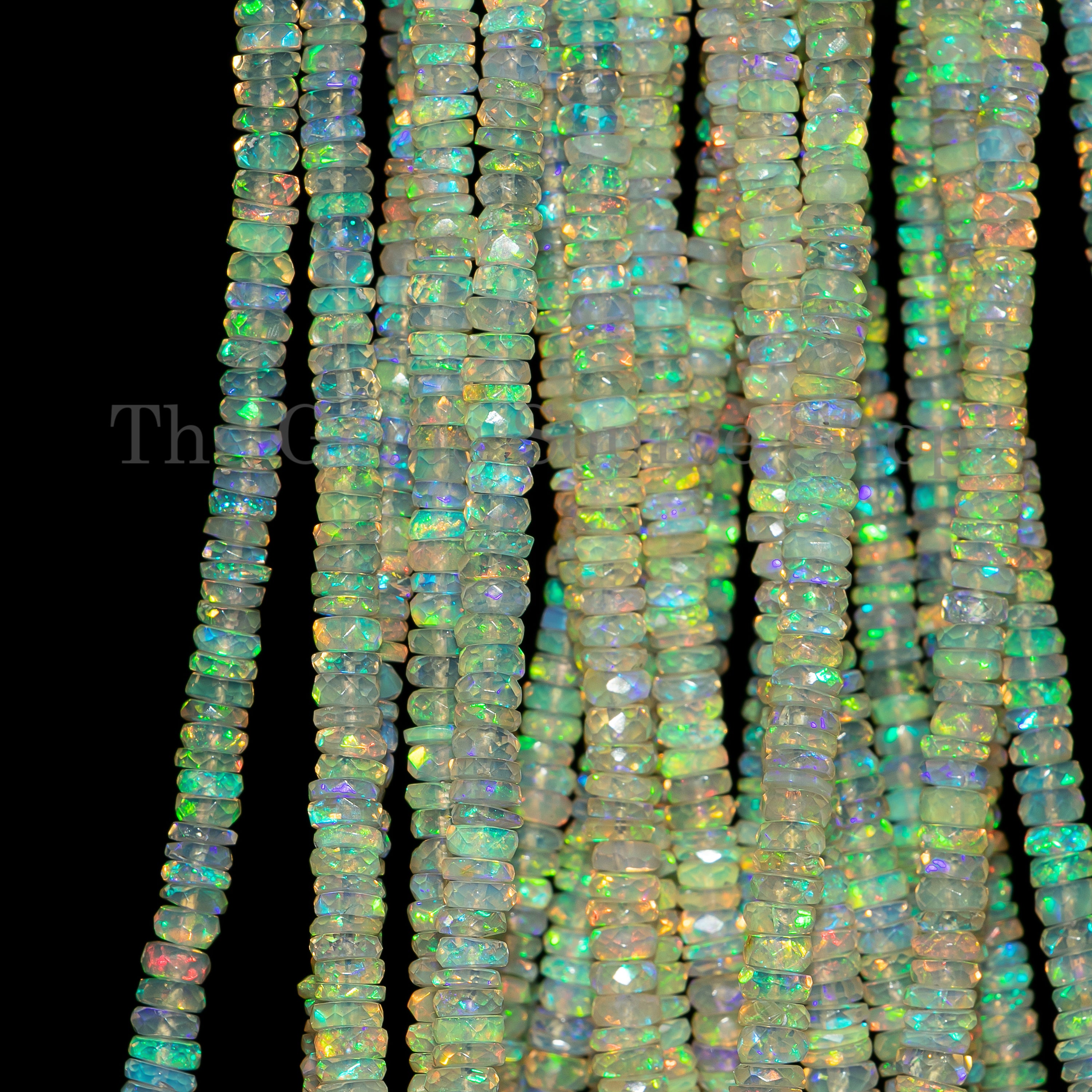High Quality Ethiopian Opal Faceted Tyre Shape Beads TGS-4959