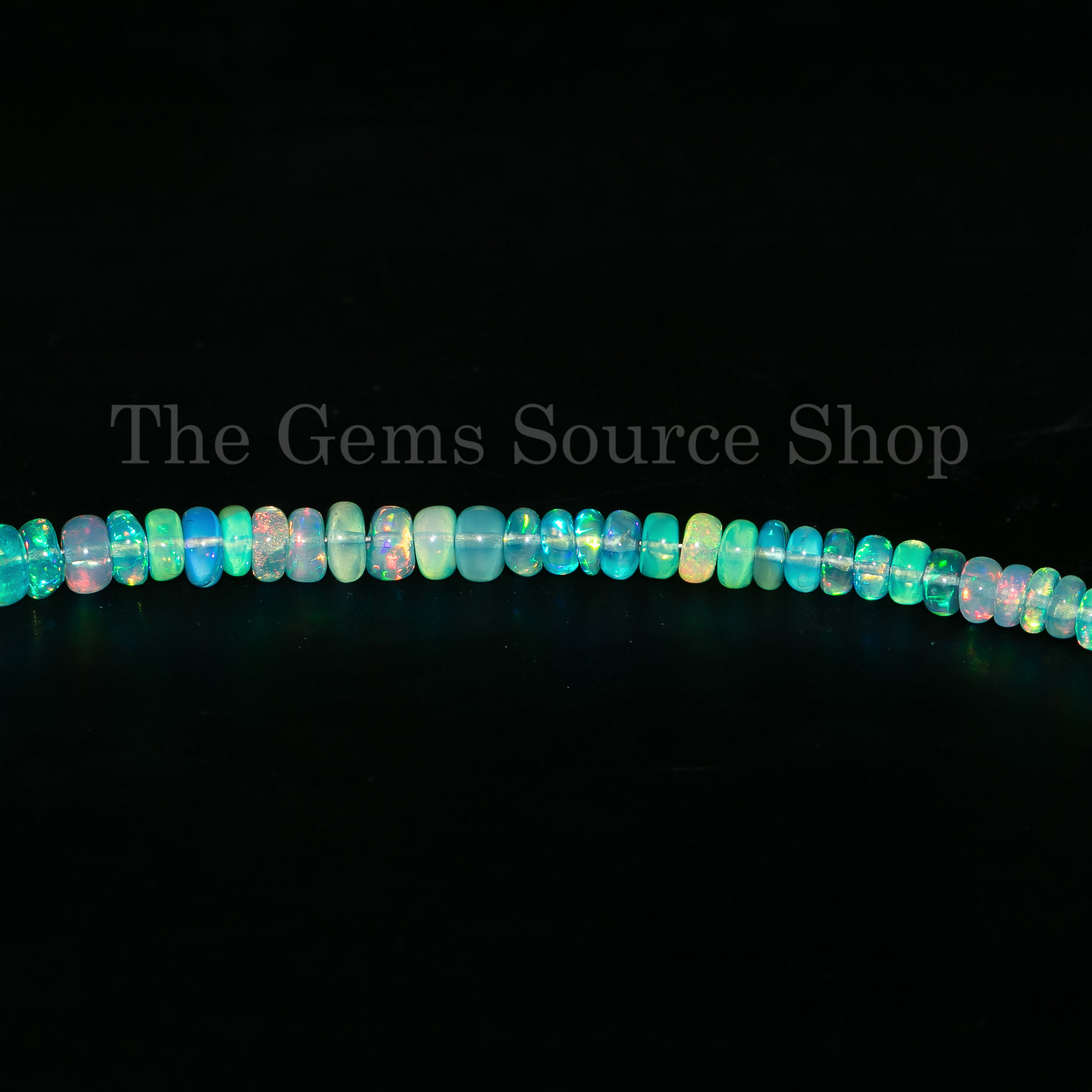 Light Blue opal Smooth Rondelle Shape Beads TGS-4952