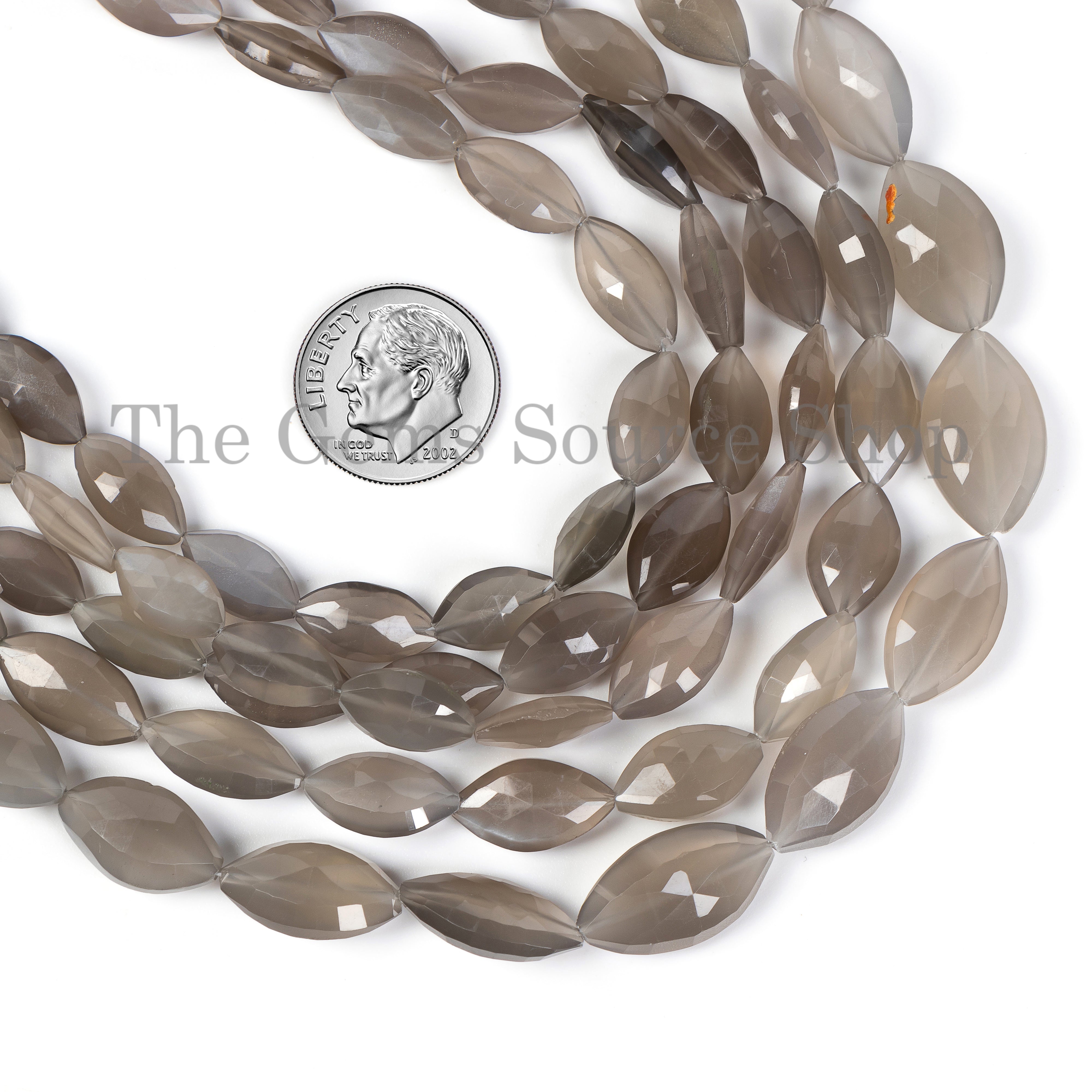 Grey Moonstone Faceted Marquise Beads, Natural Moonstone Gemstone Faceted Beads for Jewelry Making. TGS-5090