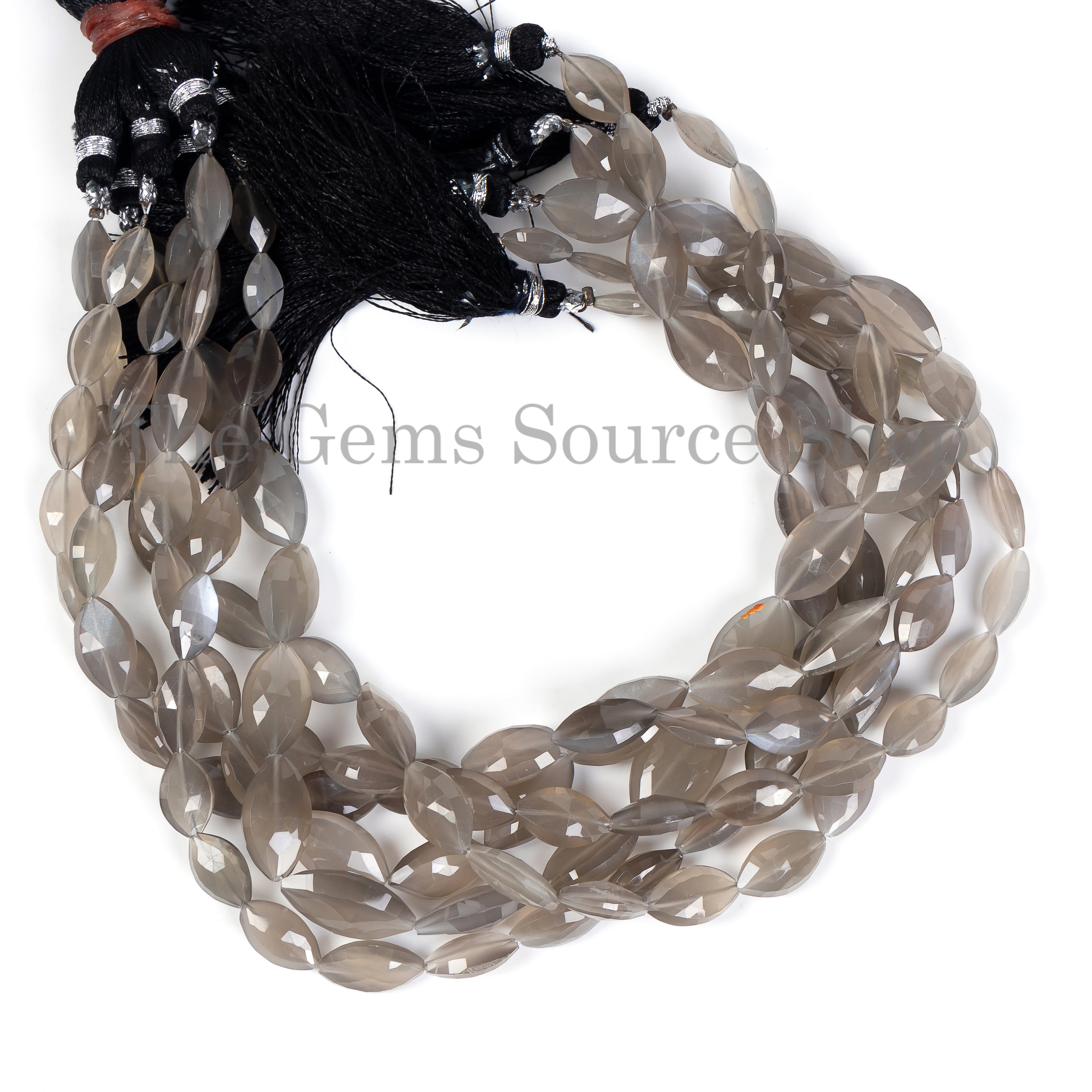 Grey Moonstone Faceted Marquise Beads, Natural Moonstone Gemstone Faceted Beads for Jewelry Making. TGS-5090